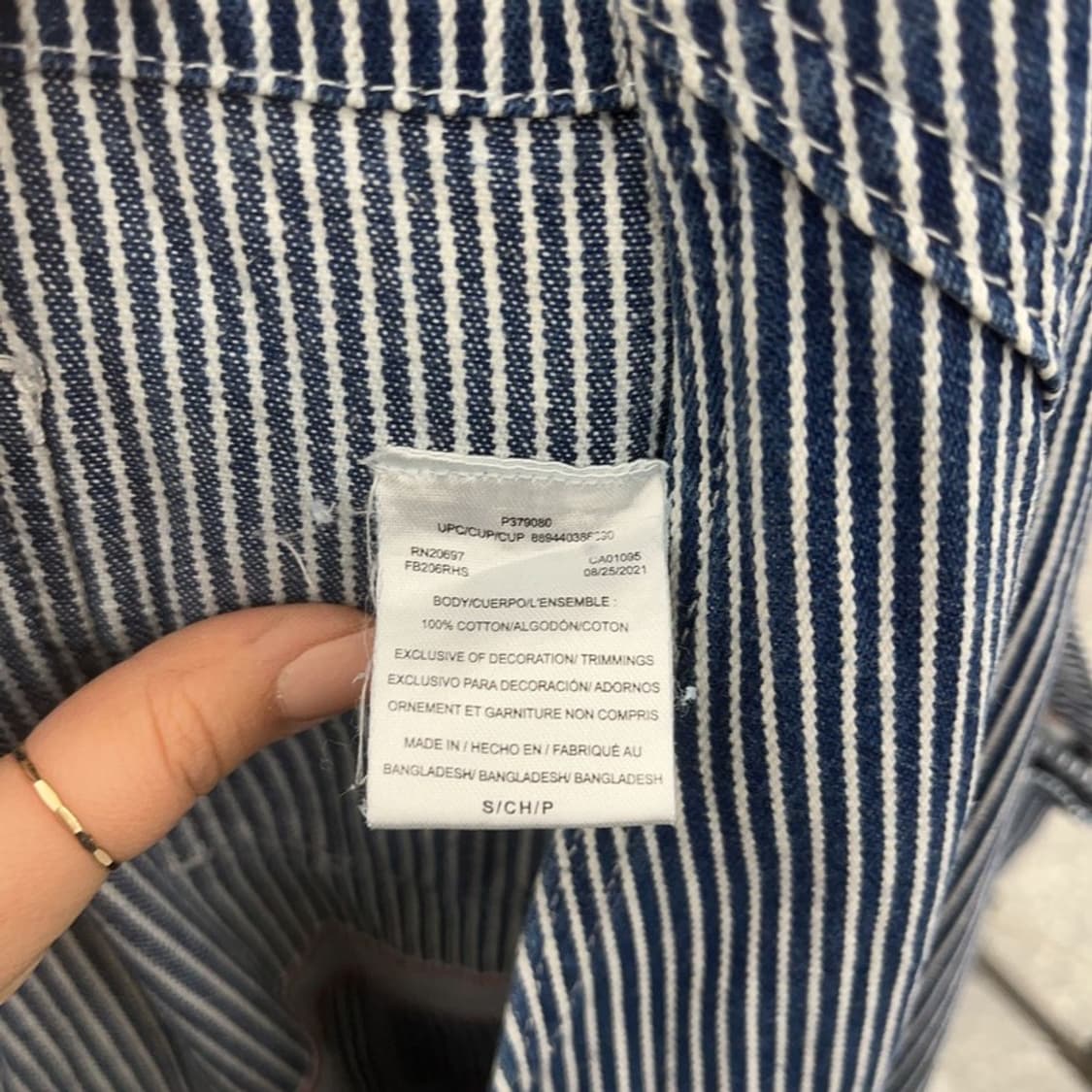 디키즈 빈티지 컨트리 스트라이프 멜빵 점프수트 S C08035 상품이미지5