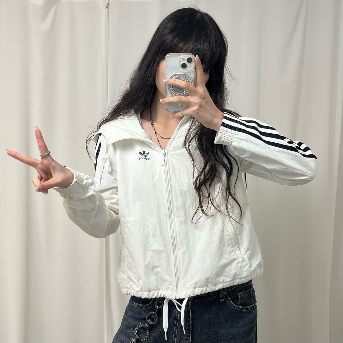Adidas white lock-up windbreaker 상품이미지2