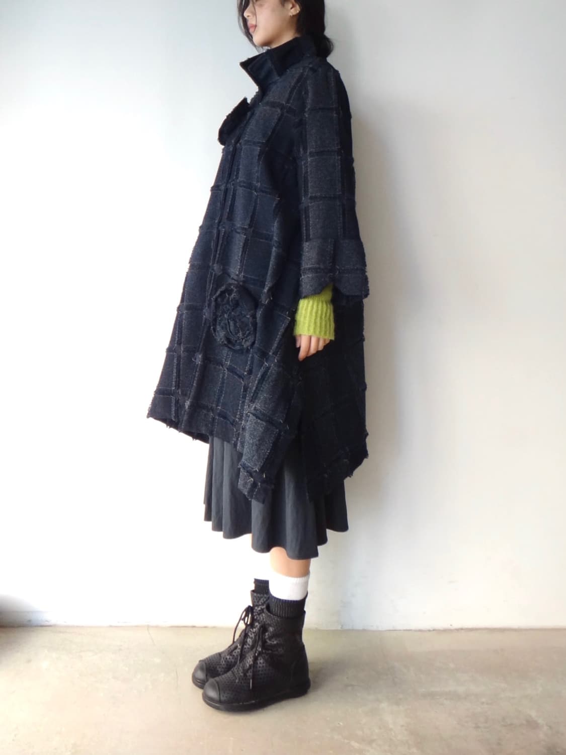 Avant grid check corsage jacket / navy 상품이미지9