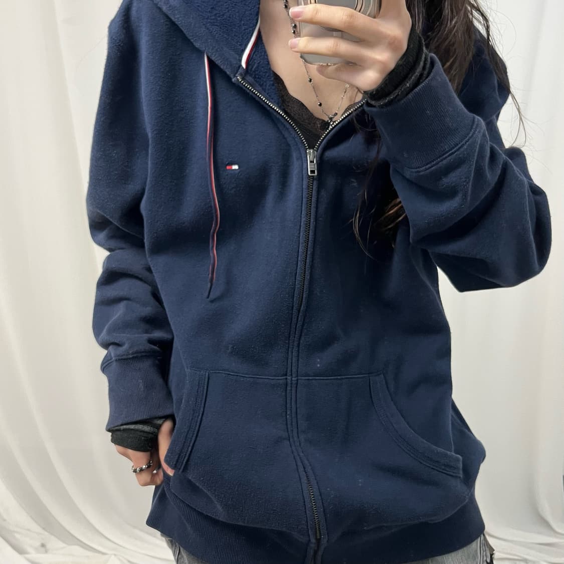 Tommy Hilfiger Navy Hoodie Zip-up  상품이미지3