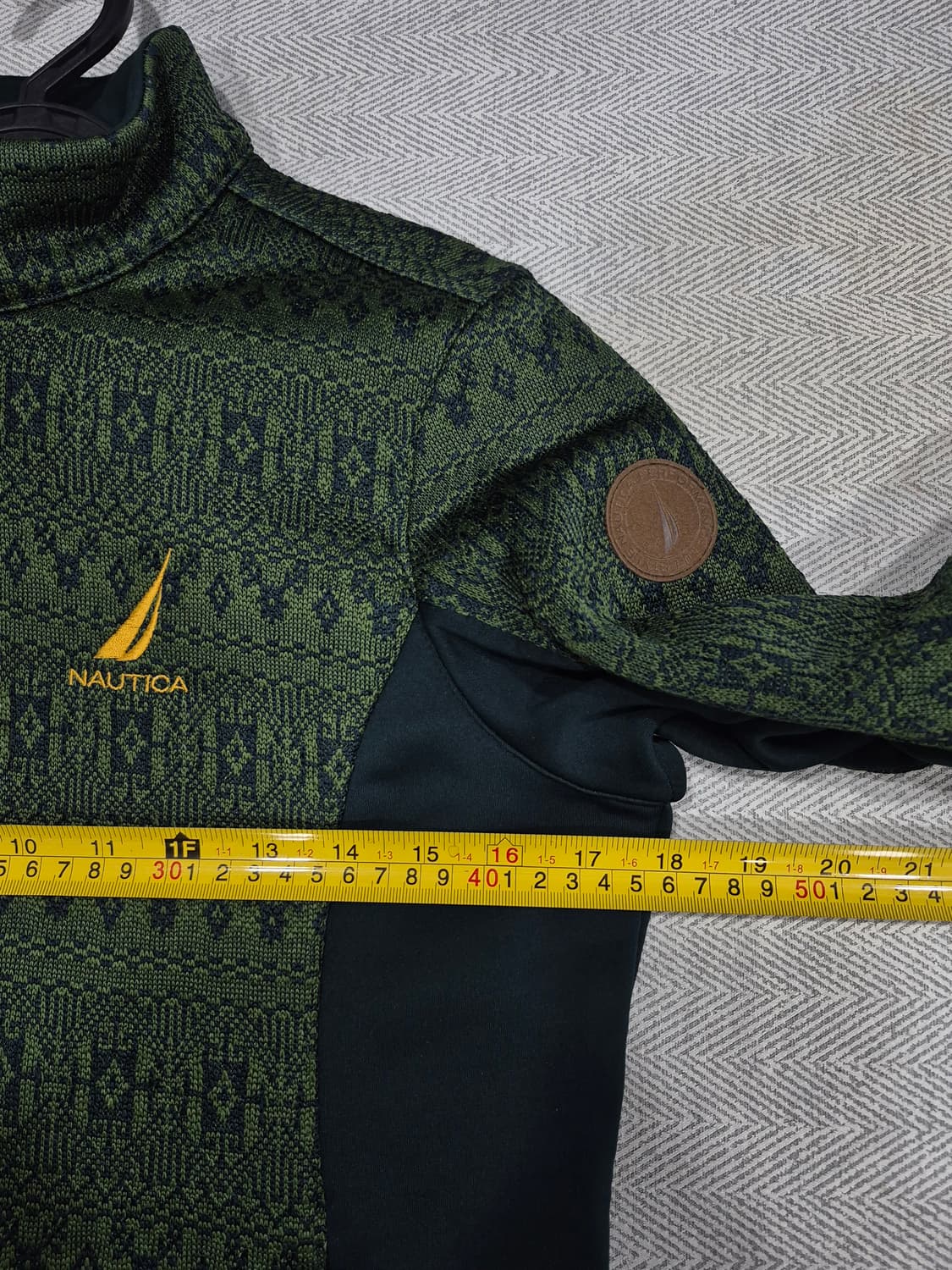 노티카 초록색 패턴 플리스후리스 재킷 여성 90사이즈(상태 최상급) 상품이미지7