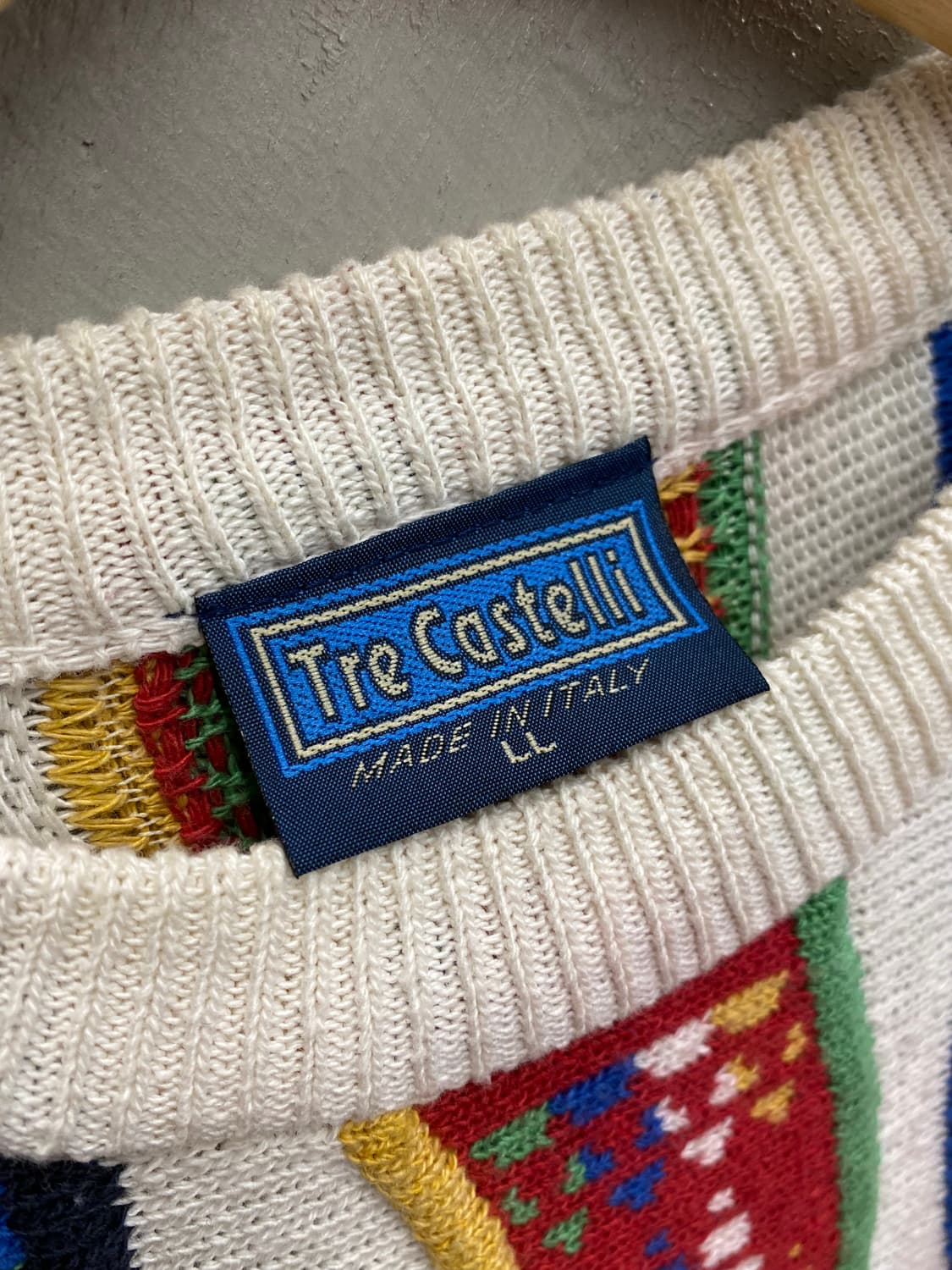 [XL] 90s Tre Castelli 이태리 메이드 반팔 케이블 니트 상품이미지7