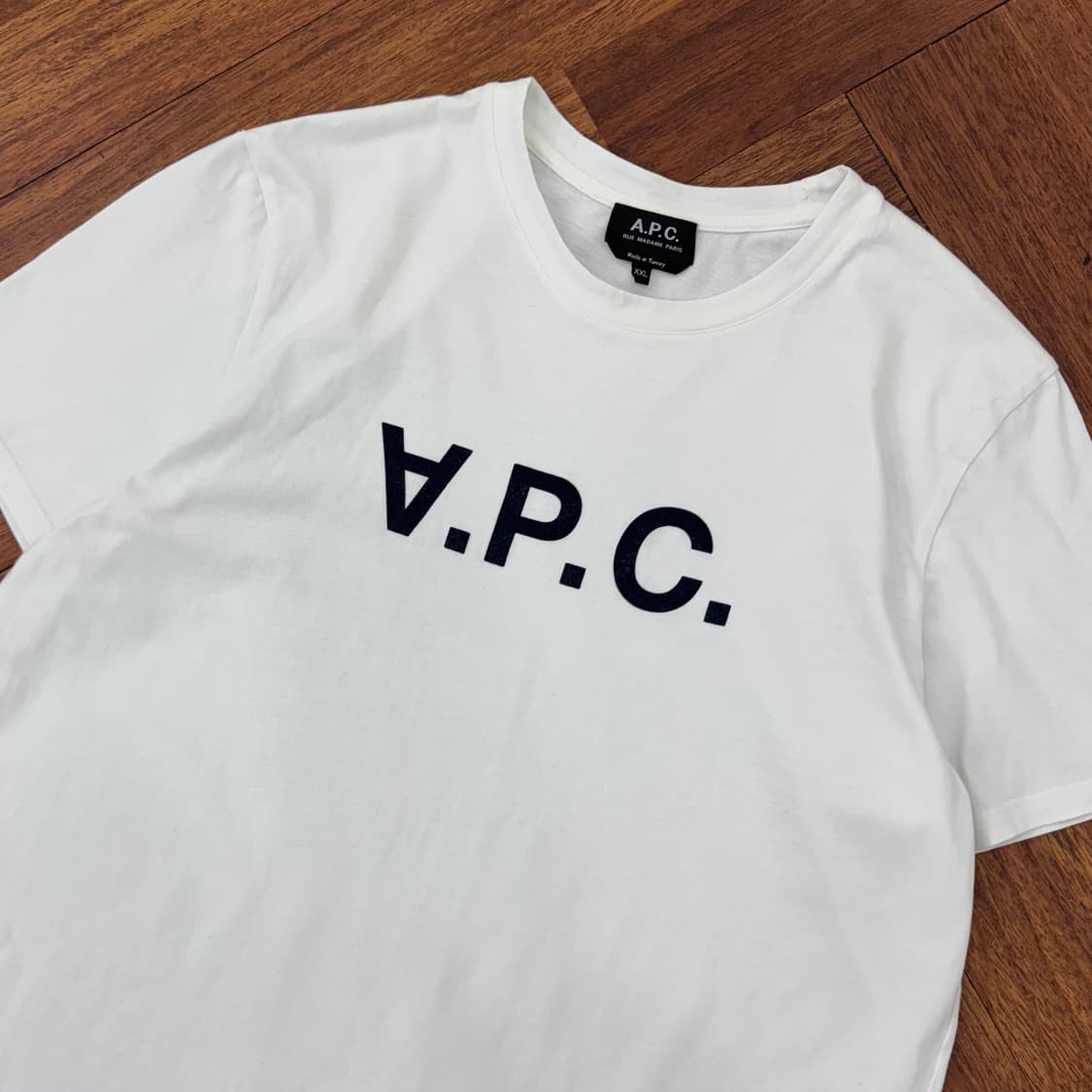 2XL(105) 아페쎄 VPC 네이비로고 반팔 라운드 티셔츠  상품이미지2