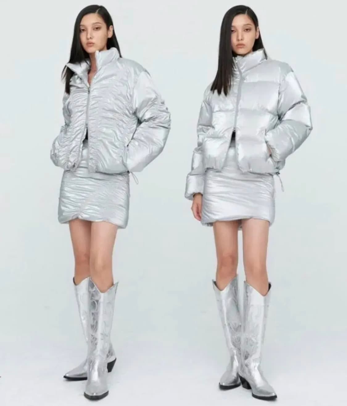 Nache 나체 글레어 리버시블 패딩 실버 유니섹스  상품이미지2