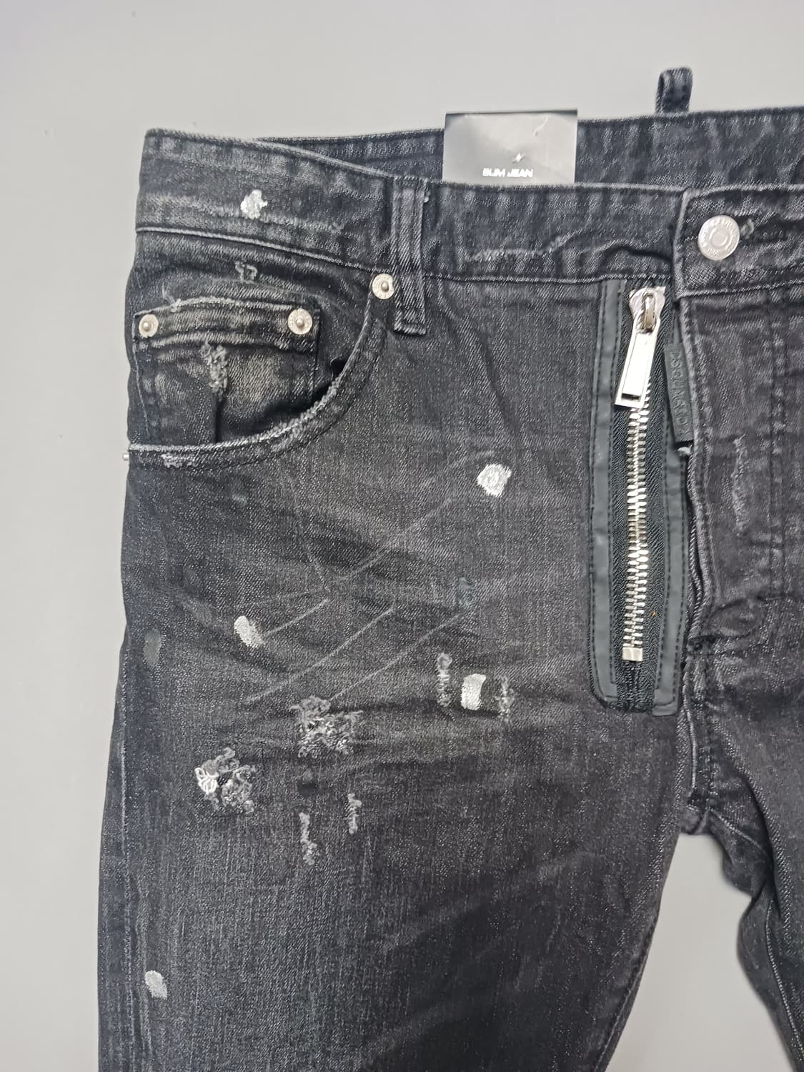 새상품 [50] 디스퀘어드2 앞지퍼 슬림 블랙진 청바지 34 35 상품이미지2