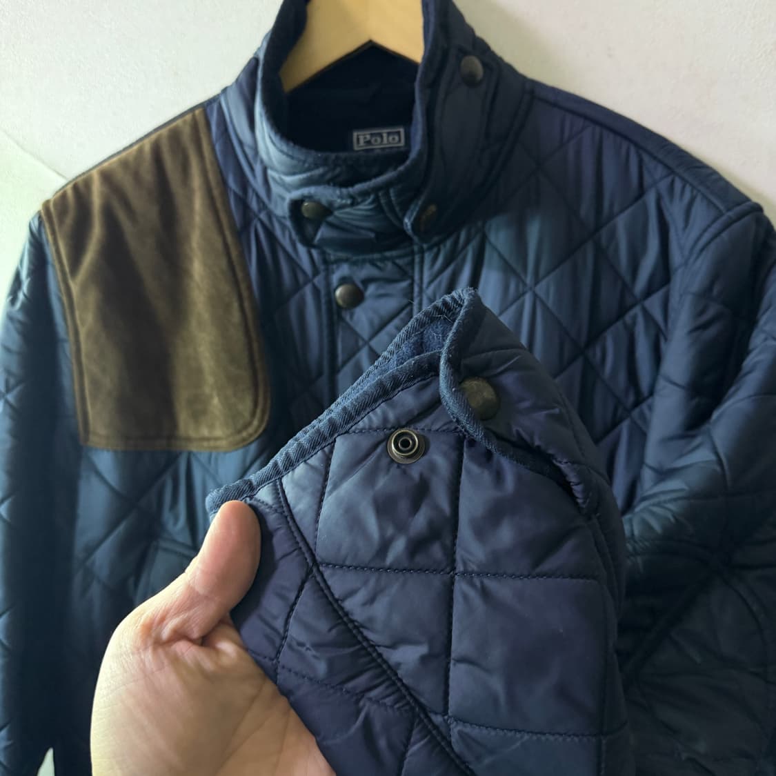 폴로 랄프로렌 네이비 퀄팅 기모 자켓 L(100-105) 상품이미지4