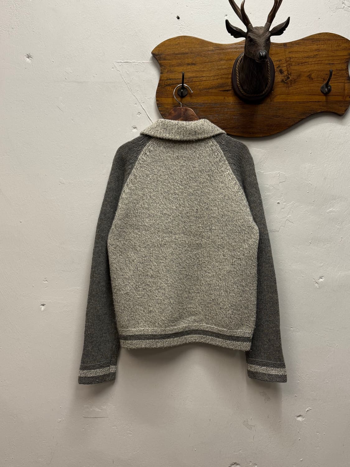 Wool-Cashmere Raglan Shawl Collar Knit 상품이미지5