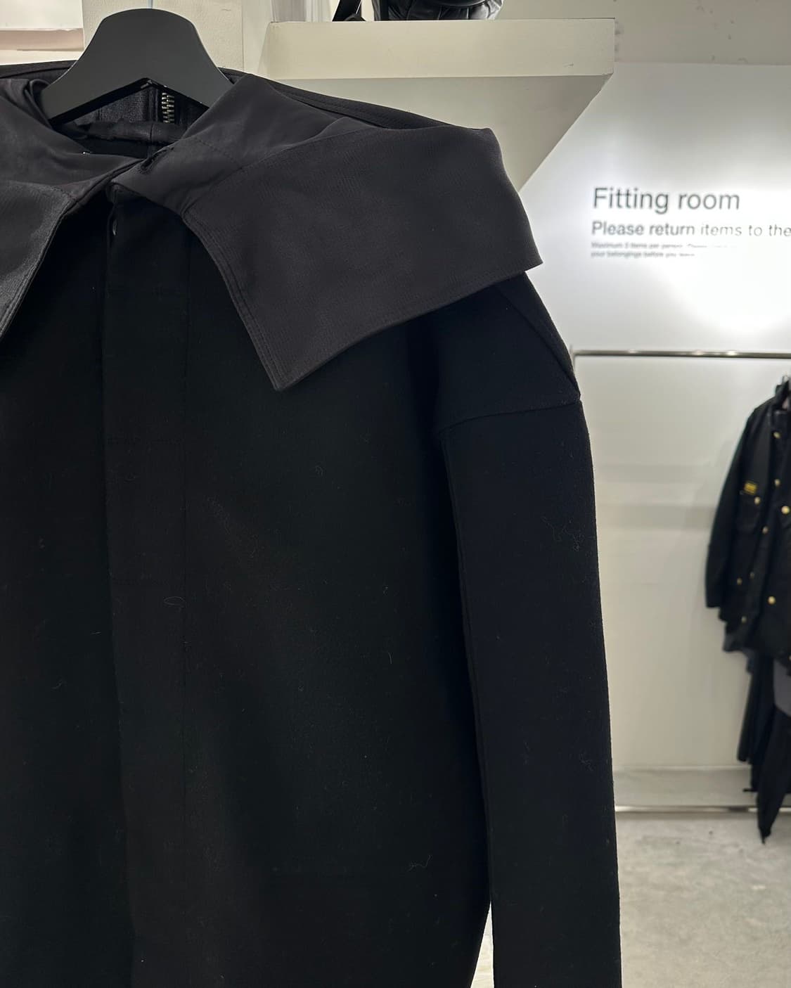 릭 오웬스 블랙 13fw 실크 울 코트 상품이미지3