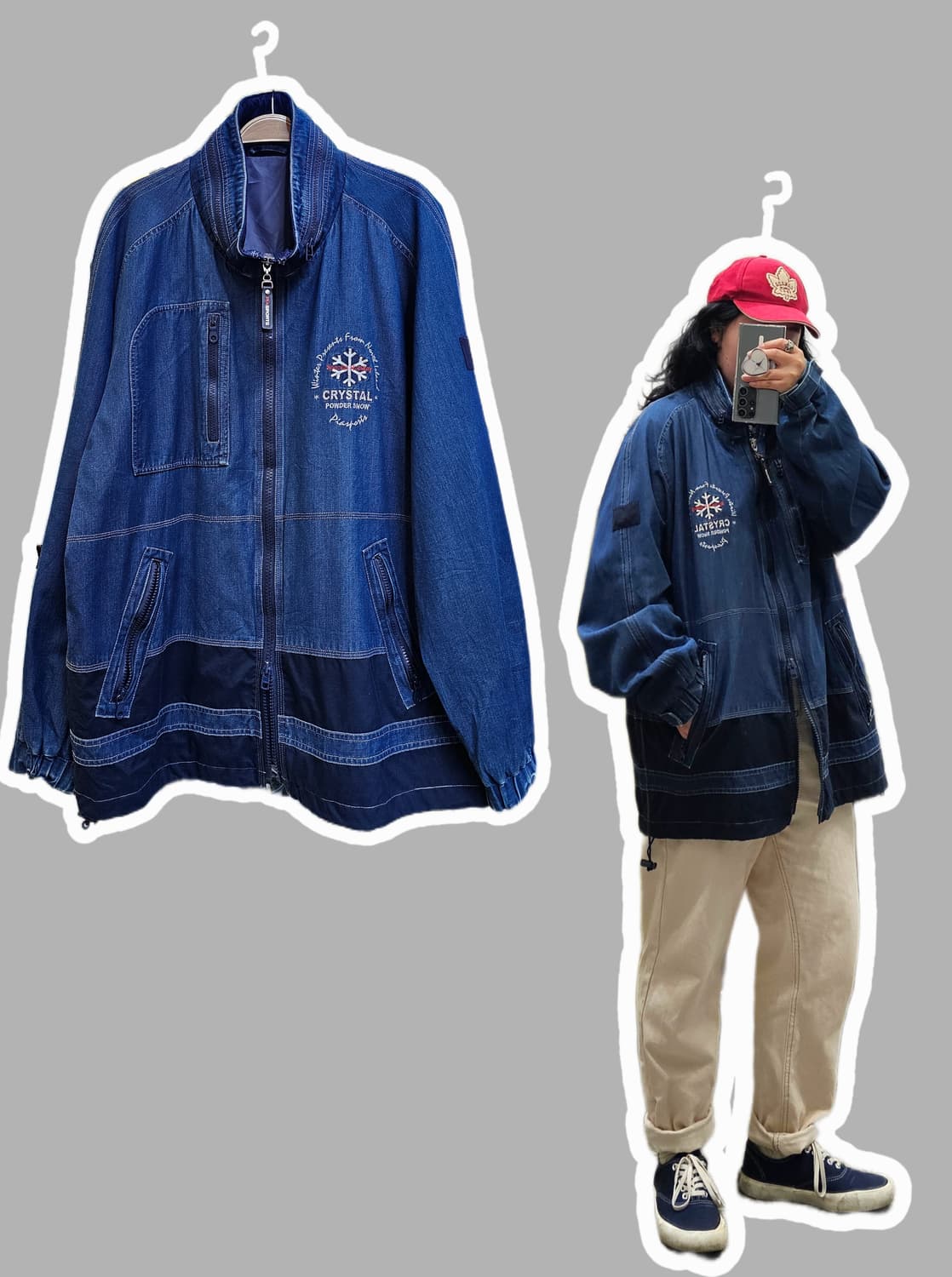 Pia sports 2way zip-up 데님 아우터 상품이미지1