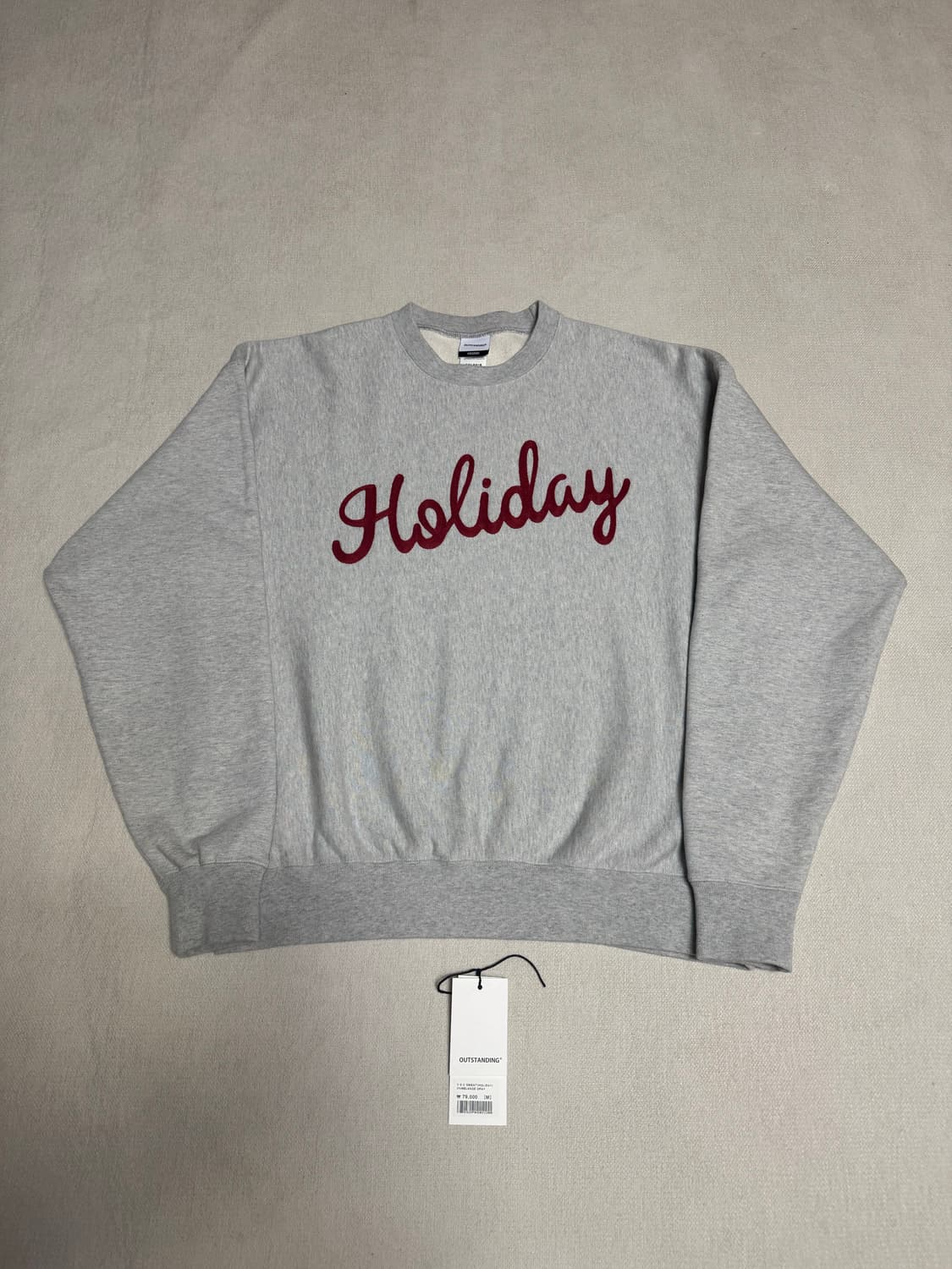 아웃스탠딩 할리데이 맨투맨 멜란지 그레이 M사이즈 새상품급 상품이미지1