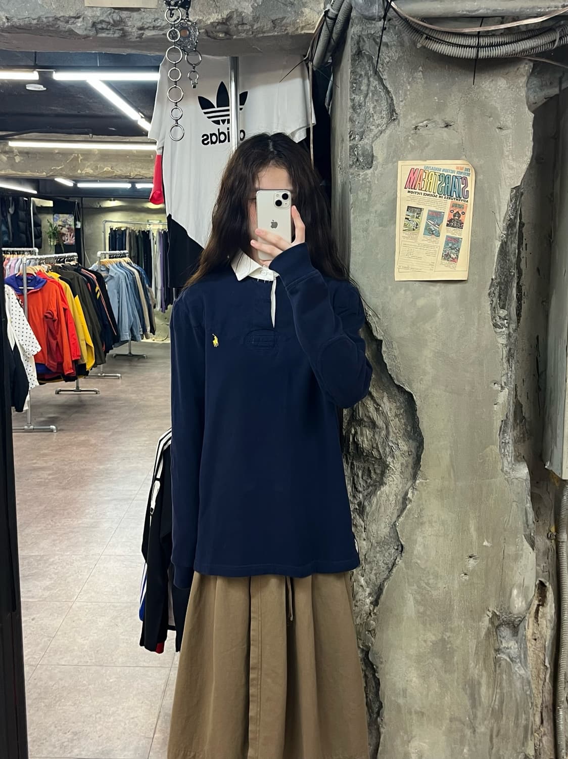 폴로 랄프로렌 기모 럭비티 네이비 M #csz2242 상품이미지2