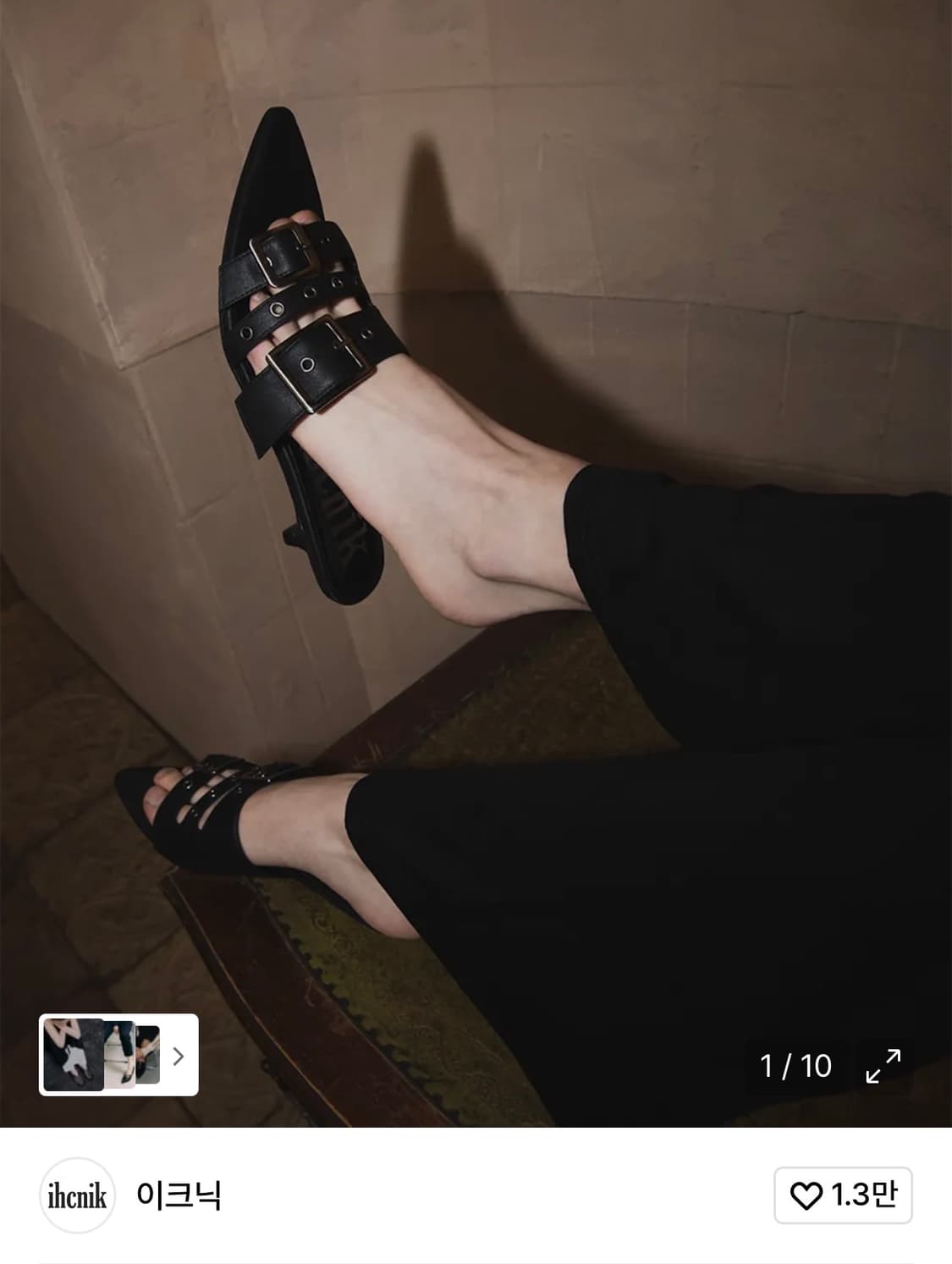 이크닉 r.907 three belted heels 235 블랙 판매 상품이미지1