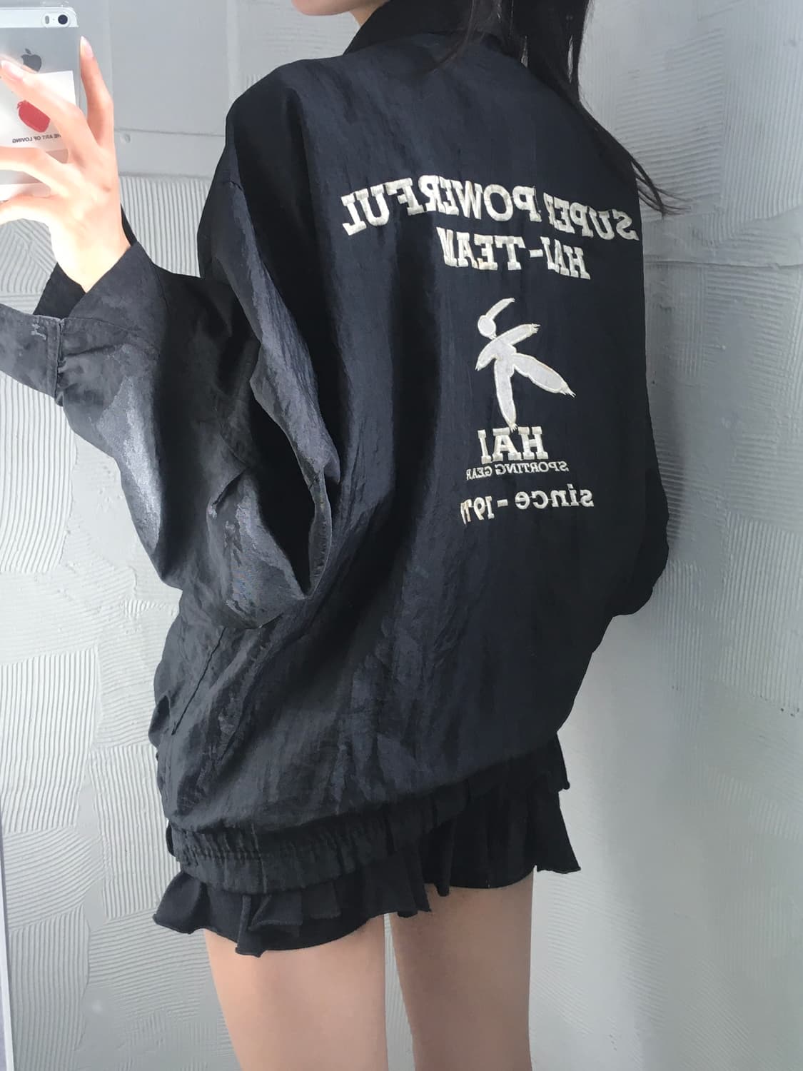 Issey Miyake 이세이미야케 하이 블랙컬러 나일론 자켓 상품이미지1
