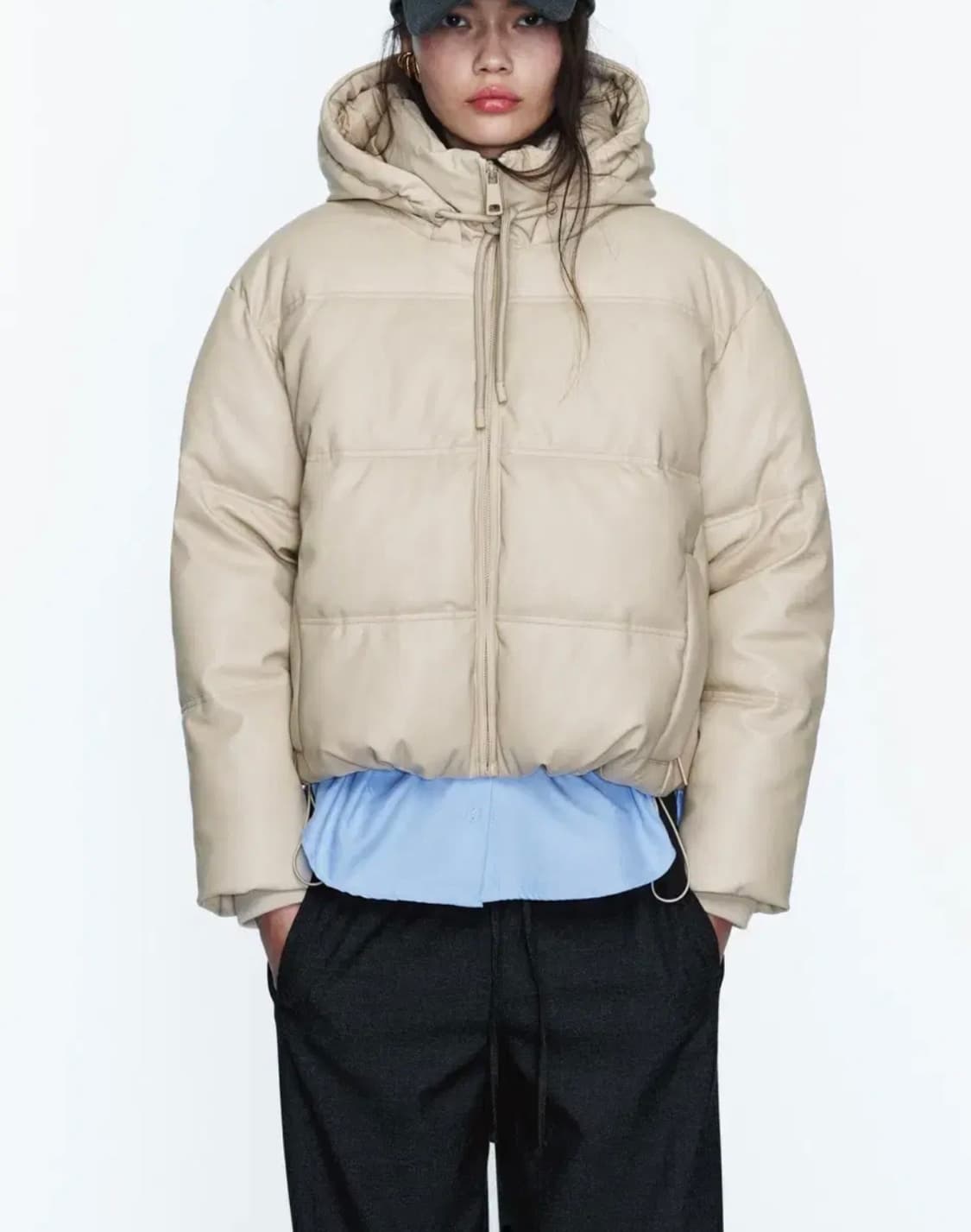 자라 페이크 레더 패딩 3046/202 상품이미지6