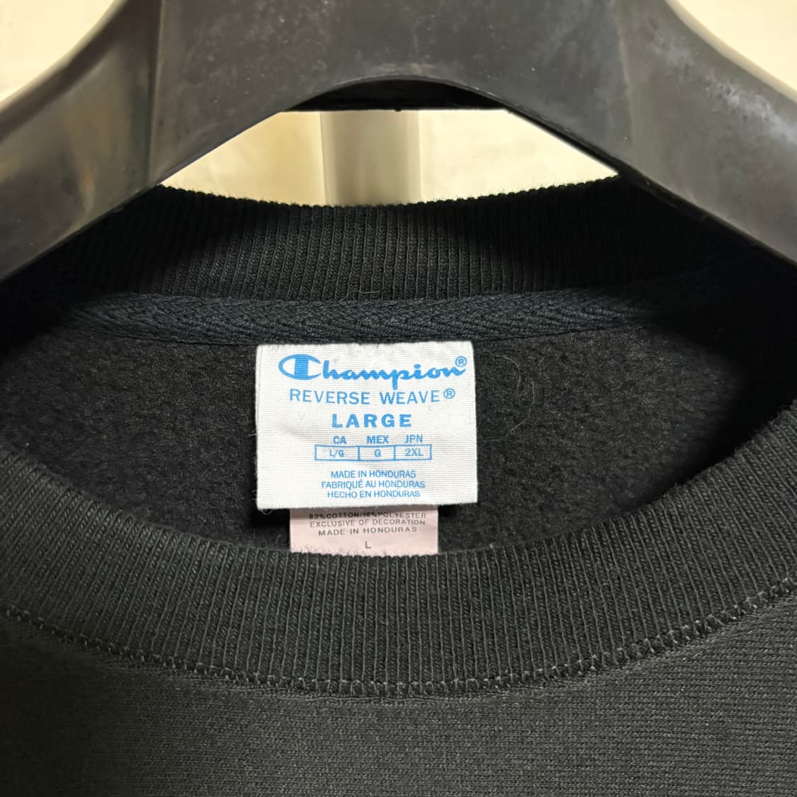 챔피온 리버스위브 기모 맨투맨 스웻셔츠 / 블랙, L 상품이미지4