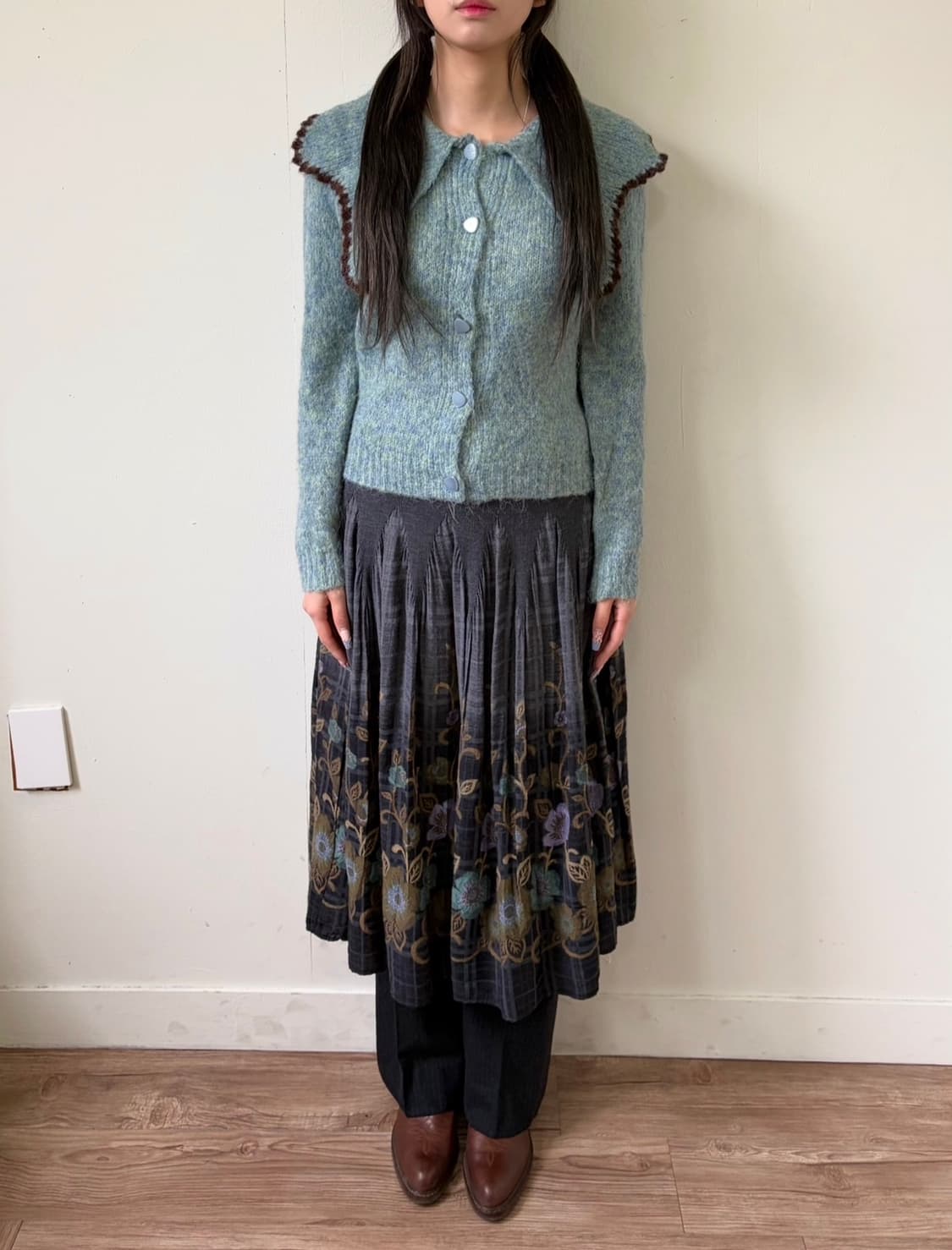 17kg 민트그린 오버 카라 가디건 상품이미지7