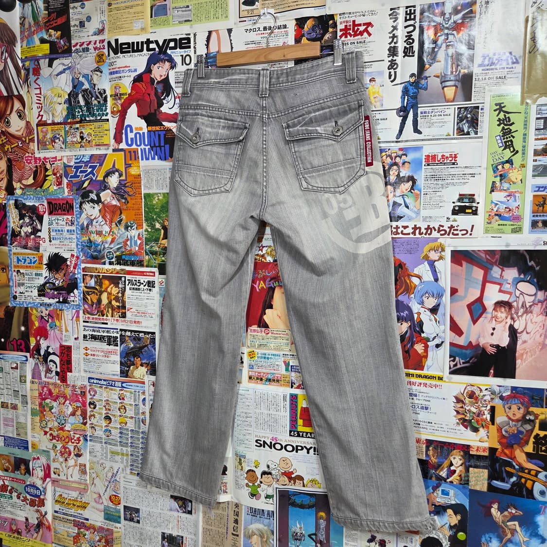 후부 그레이 워싱 백 포켓 데님 팬츠 상품이미지2