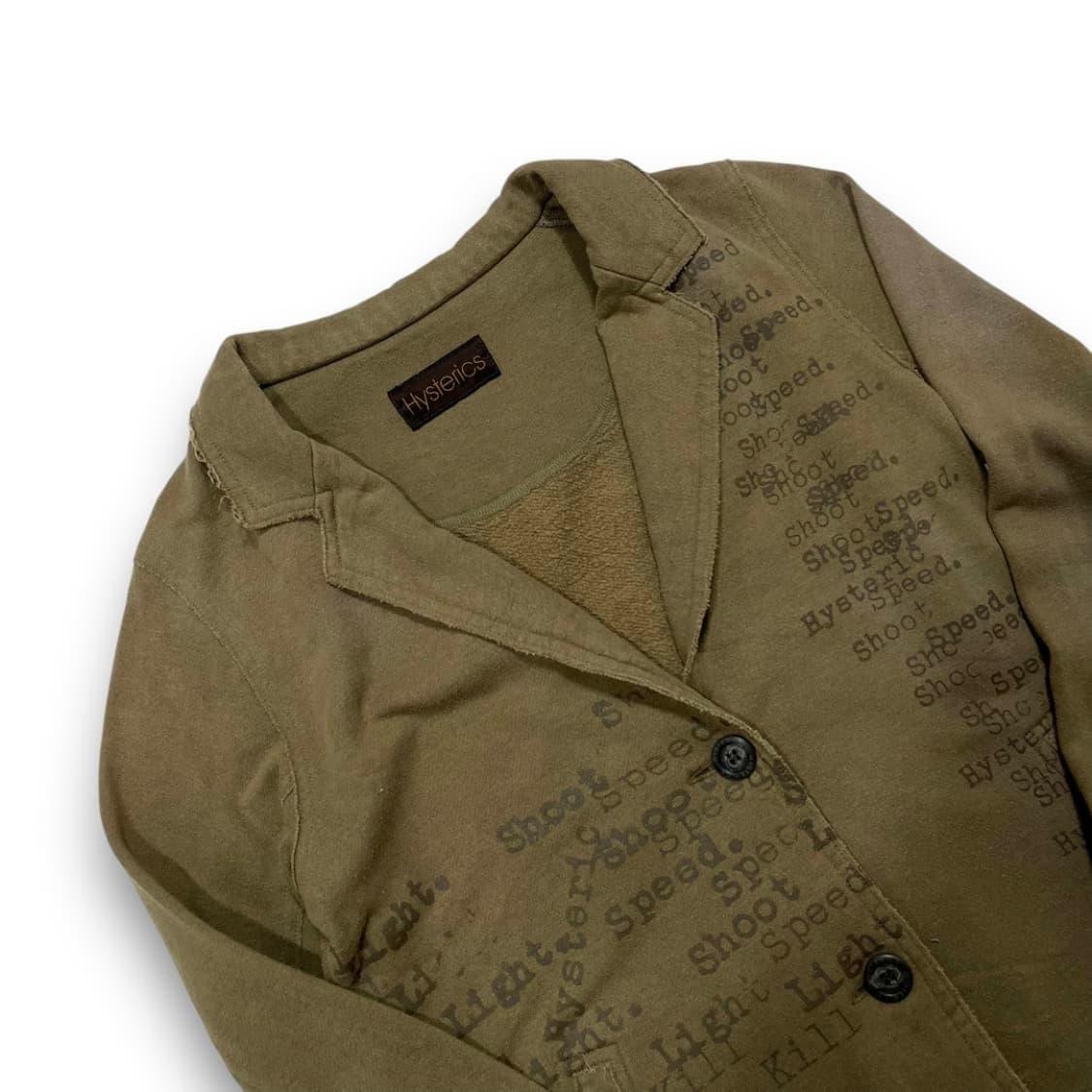 히스테릭 글래머 스펠아웃 레터링 아트 카키 블레이저 상품이미지2