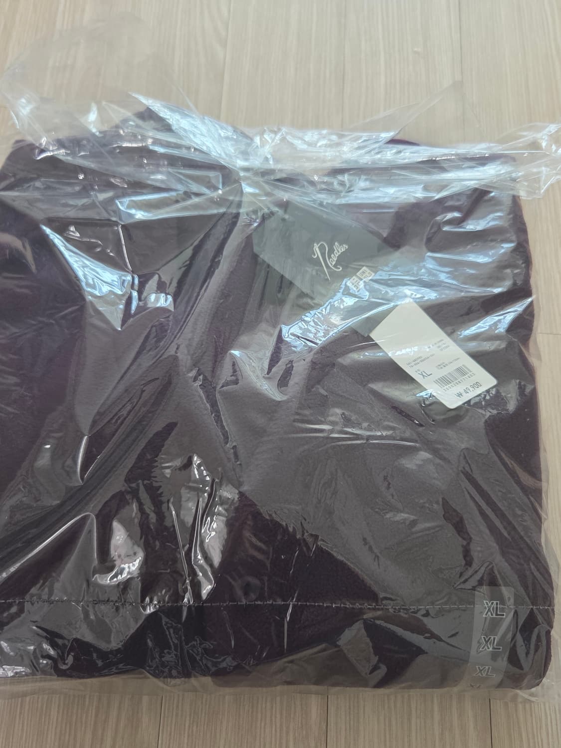 유니클로 후리스 오버사이즈 가디건 퍼플 XL 새상품 상품이미지1