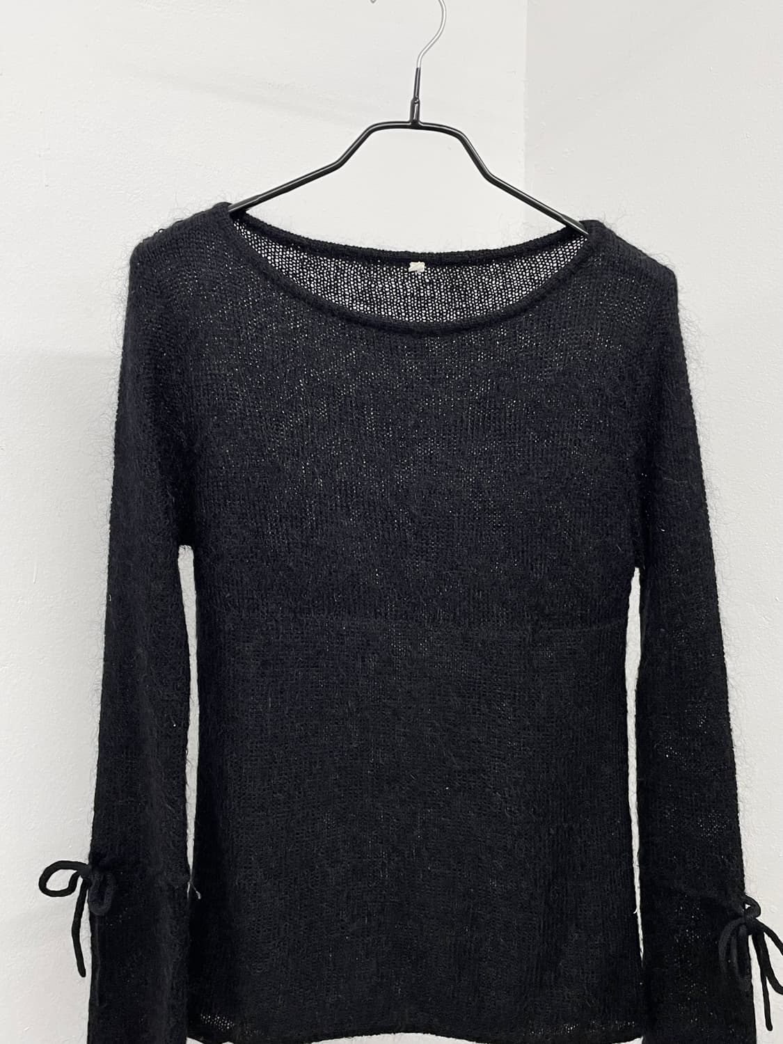 모헤어 블랙 리본 니트탑 상품이미지5