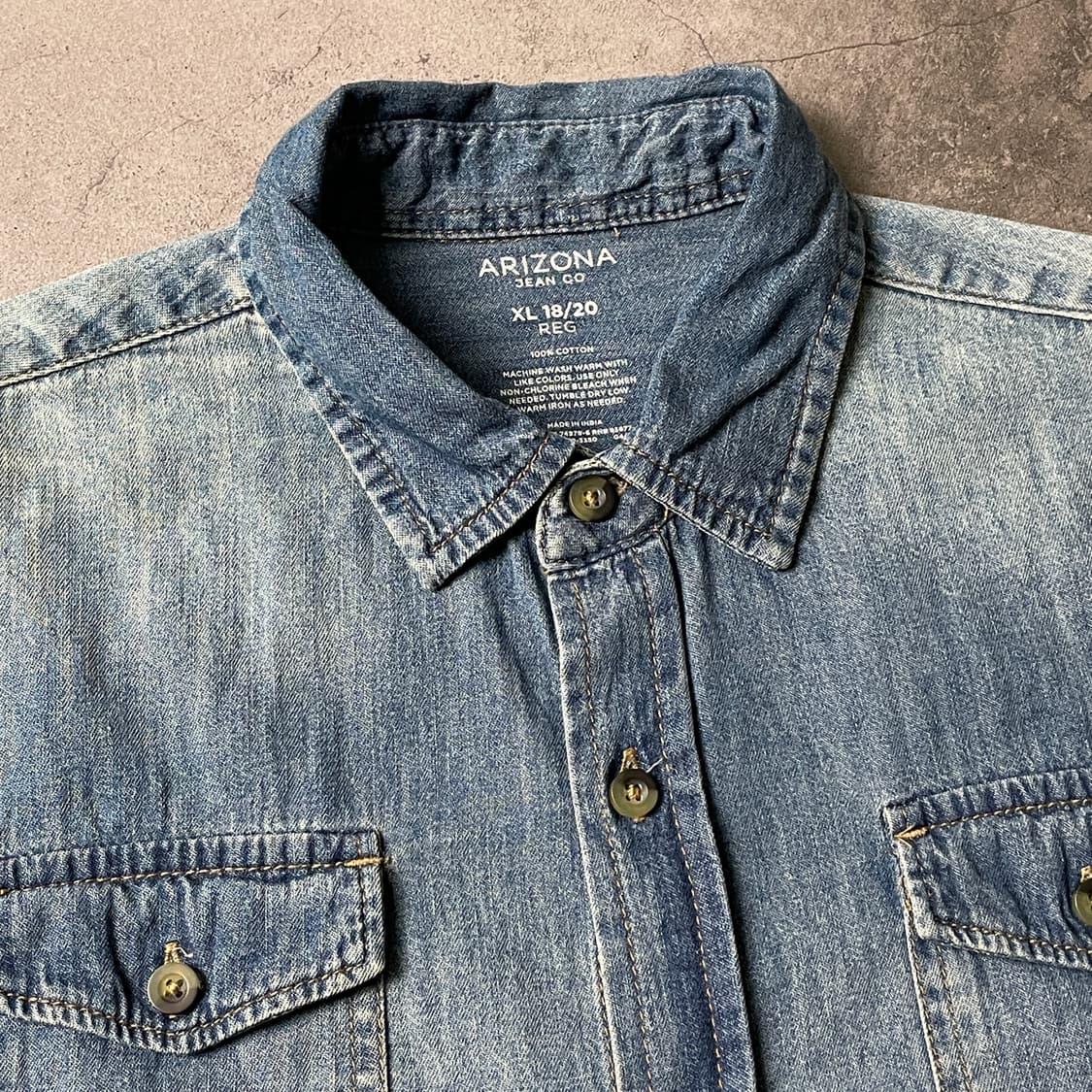 ARIZONA JEAN COMPANY 빈티지 데님 워싱 셔츠 A00549 상품이미지2