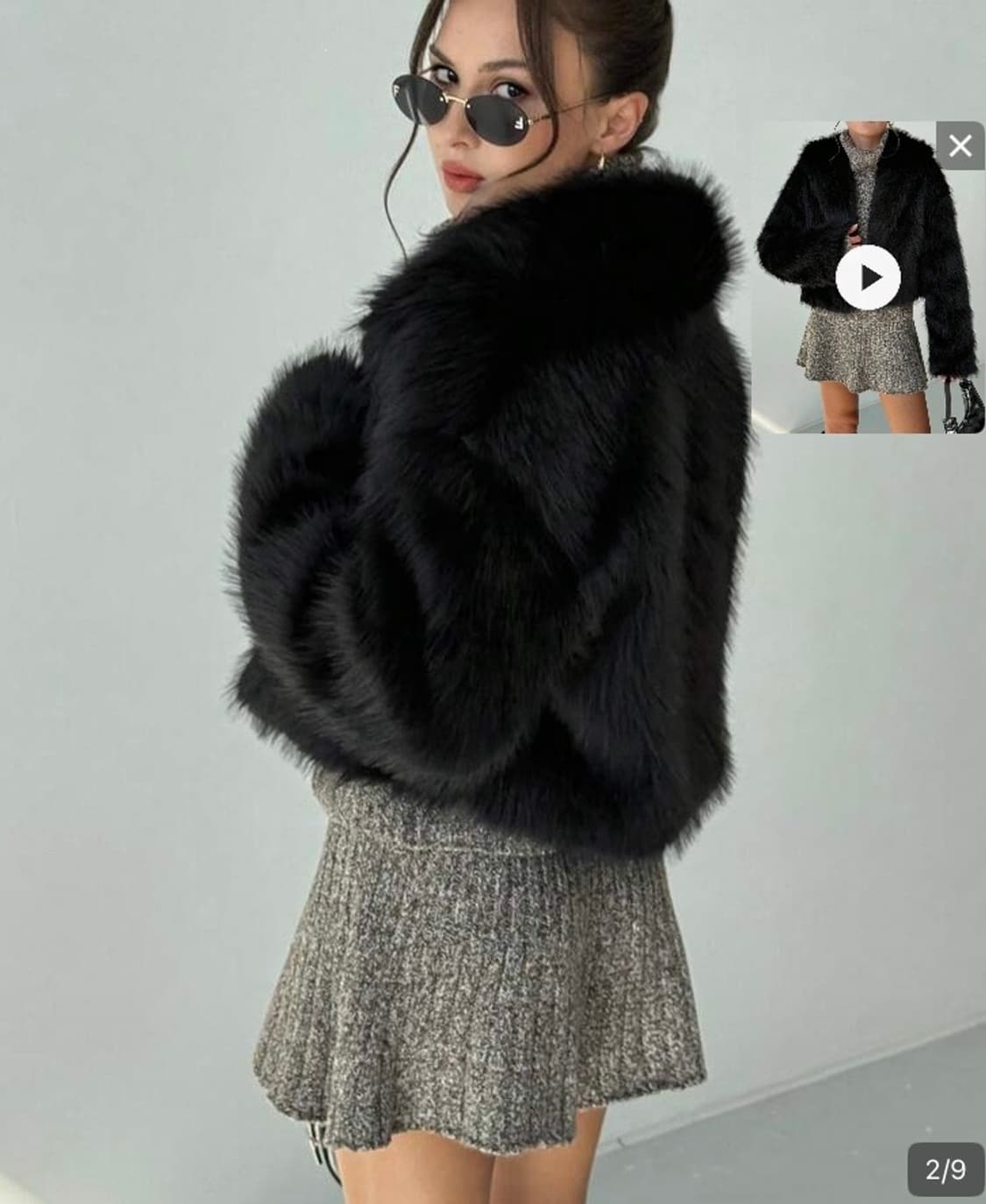 퍼자켓 블랙 퍼 갸루 상품이미지2