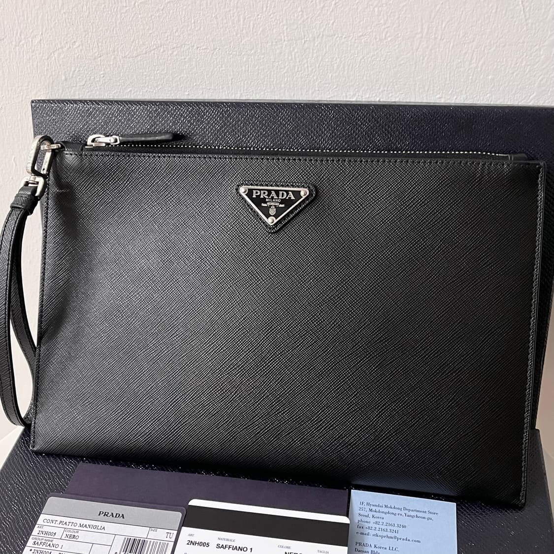 [A급/정품] 프라다 사피아노 클러치백 블랙 2NH005 상품이미지2