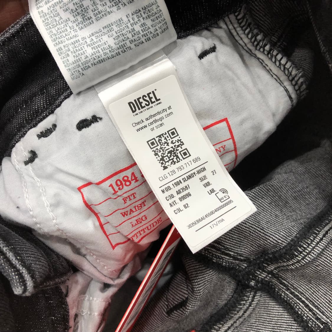 데드스탁 디젤 워싱 흑청 스키니진 데님 팬츠 상품이미지8