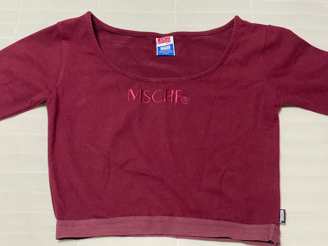 [새상품]구버전 미스치프 18fw 핏티드 웨이스트 밴드 버건디 M 상품이미지2