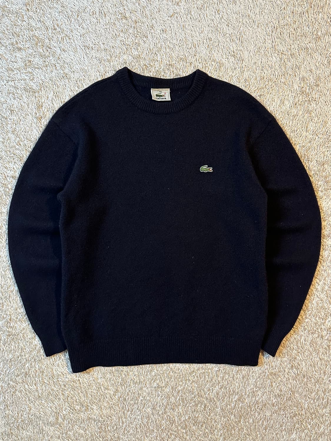 라코스테 LACOSTE 라운드넥 울 니트 블랙 상품이미지1