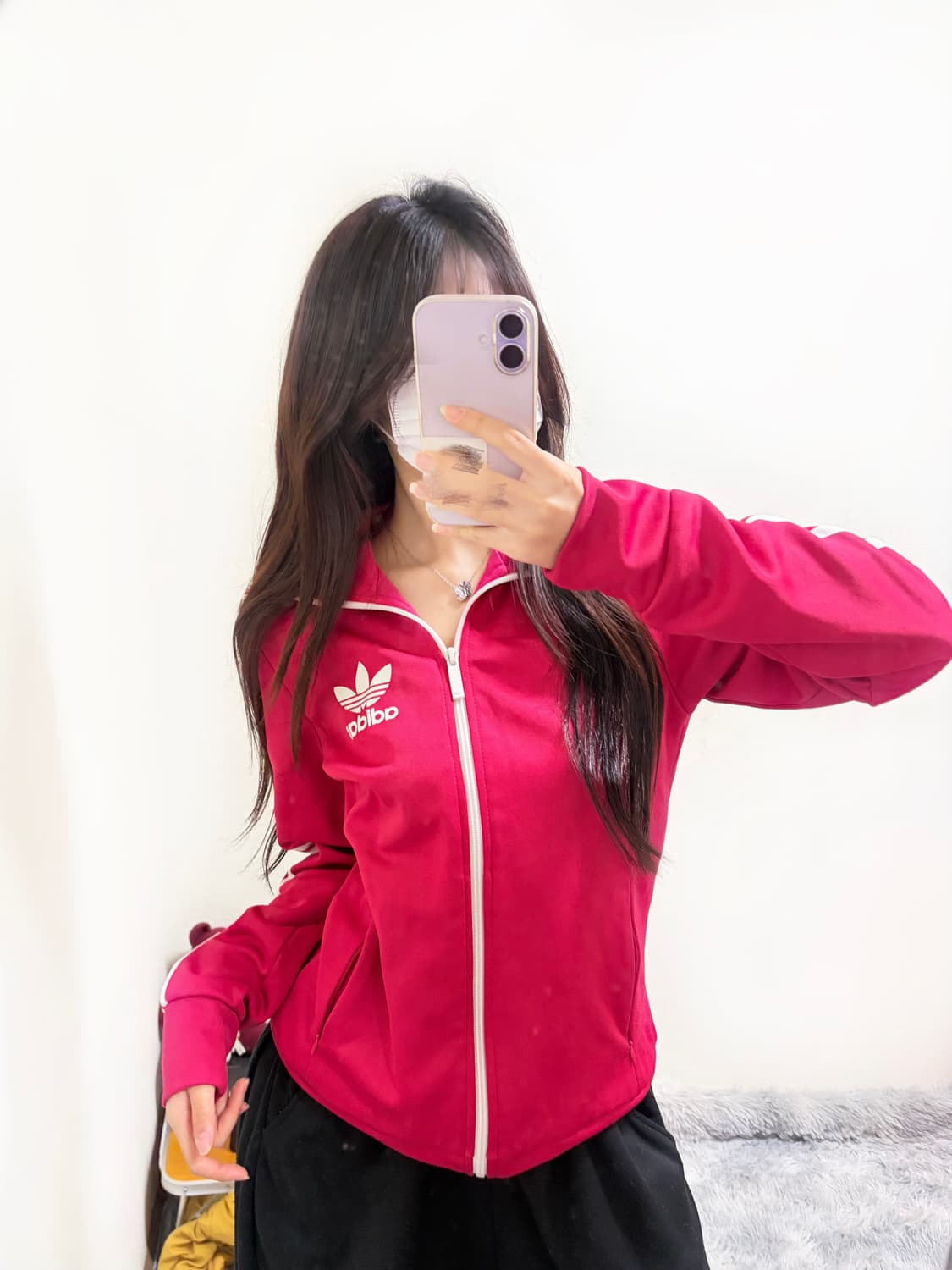 아디다스 유로파 y2k 딥핑크 딱붙핏 트랙탑(s) 상품이미지1