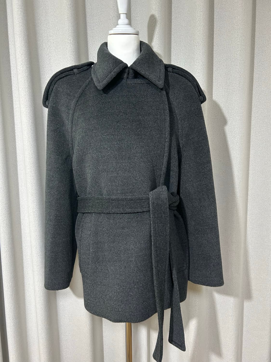 준지 벨티드 미디코트 그레이 상품이미지1