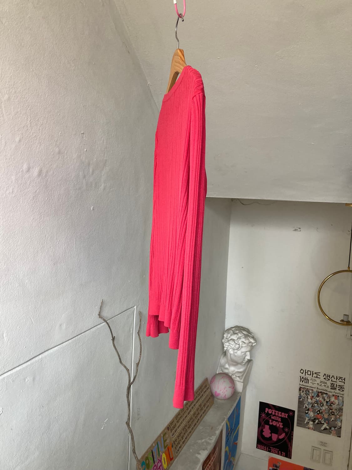 브이넥 버튼 골지 니트 상품이미지8