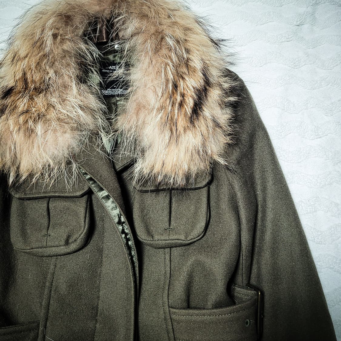 10s AZUL by moussy Fur Military Jacket 상품이미지3