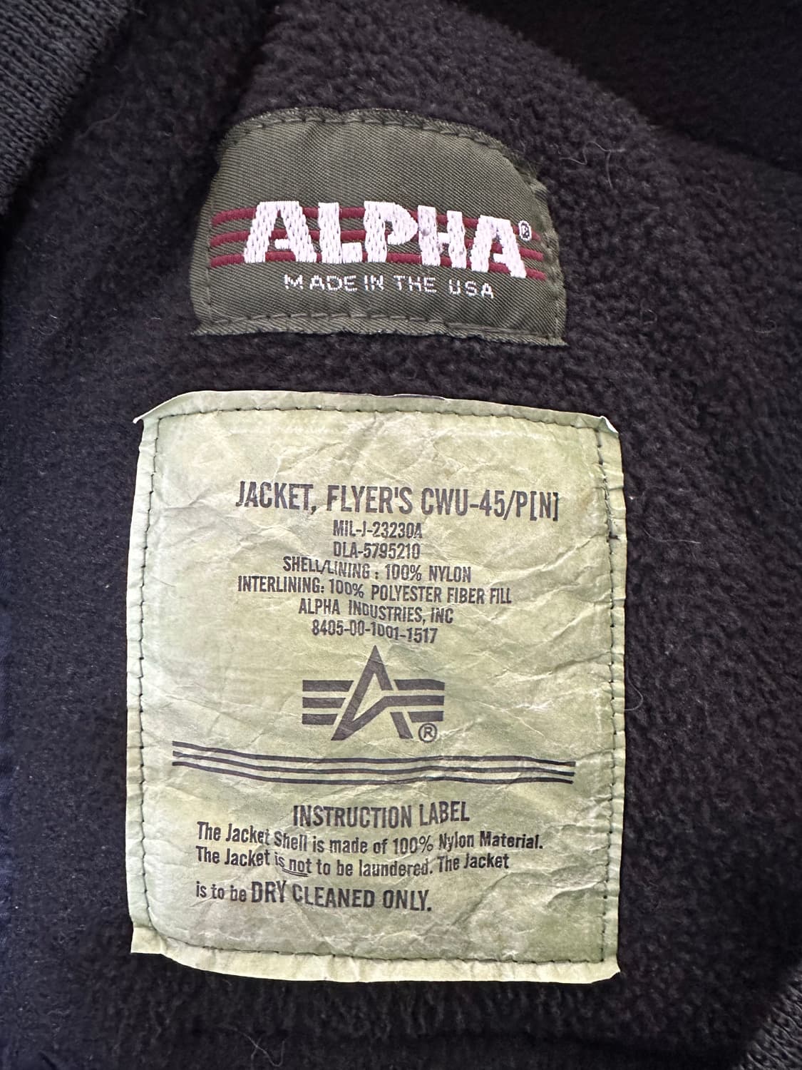 알파인더스트리 CWU-45P 항공자켓 Made in USA 상품이미지1