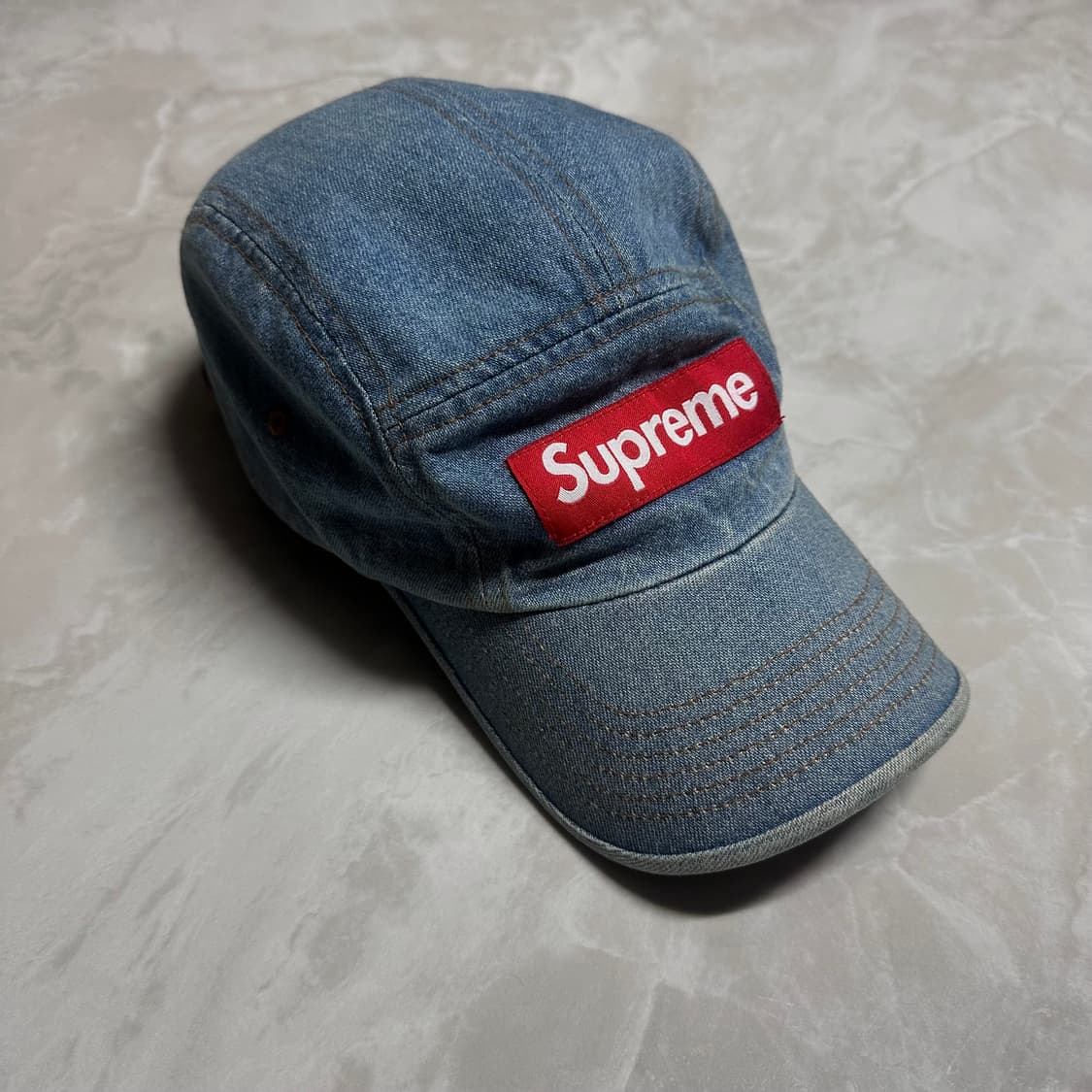 [정품] 슈프림 워시드 치노 트윌 캠프캡 데님 - 22FW 상품이미지1