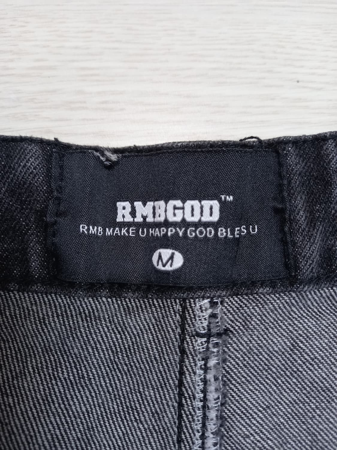 32-33 RMBGOD 하이웨이스트 세미와이드 크롭진 블랙 32-421 상품이미지7