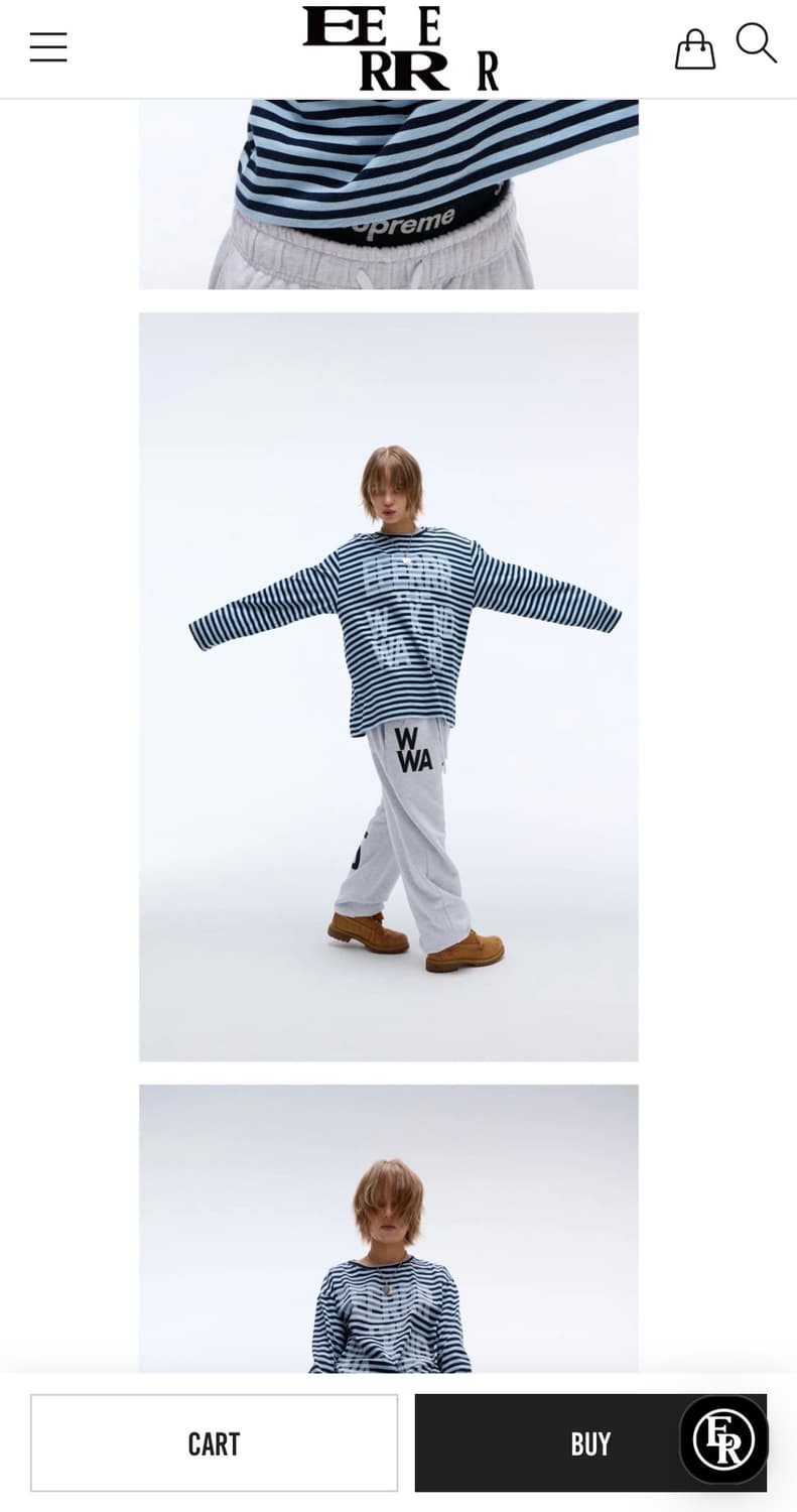 eeerrr 스트라이프 롱슬리브 스카이블루 상품이미지2