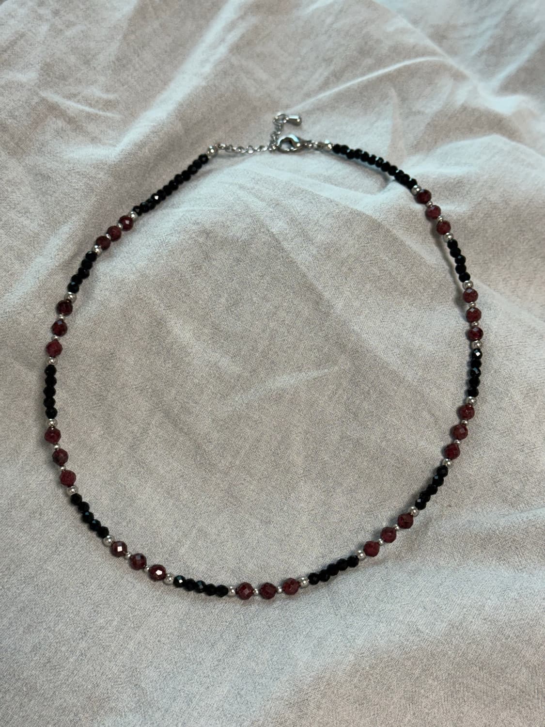 (맞춤) 천연석 가넷 오닉스 믹스 원석 목걸이 상품이미지1