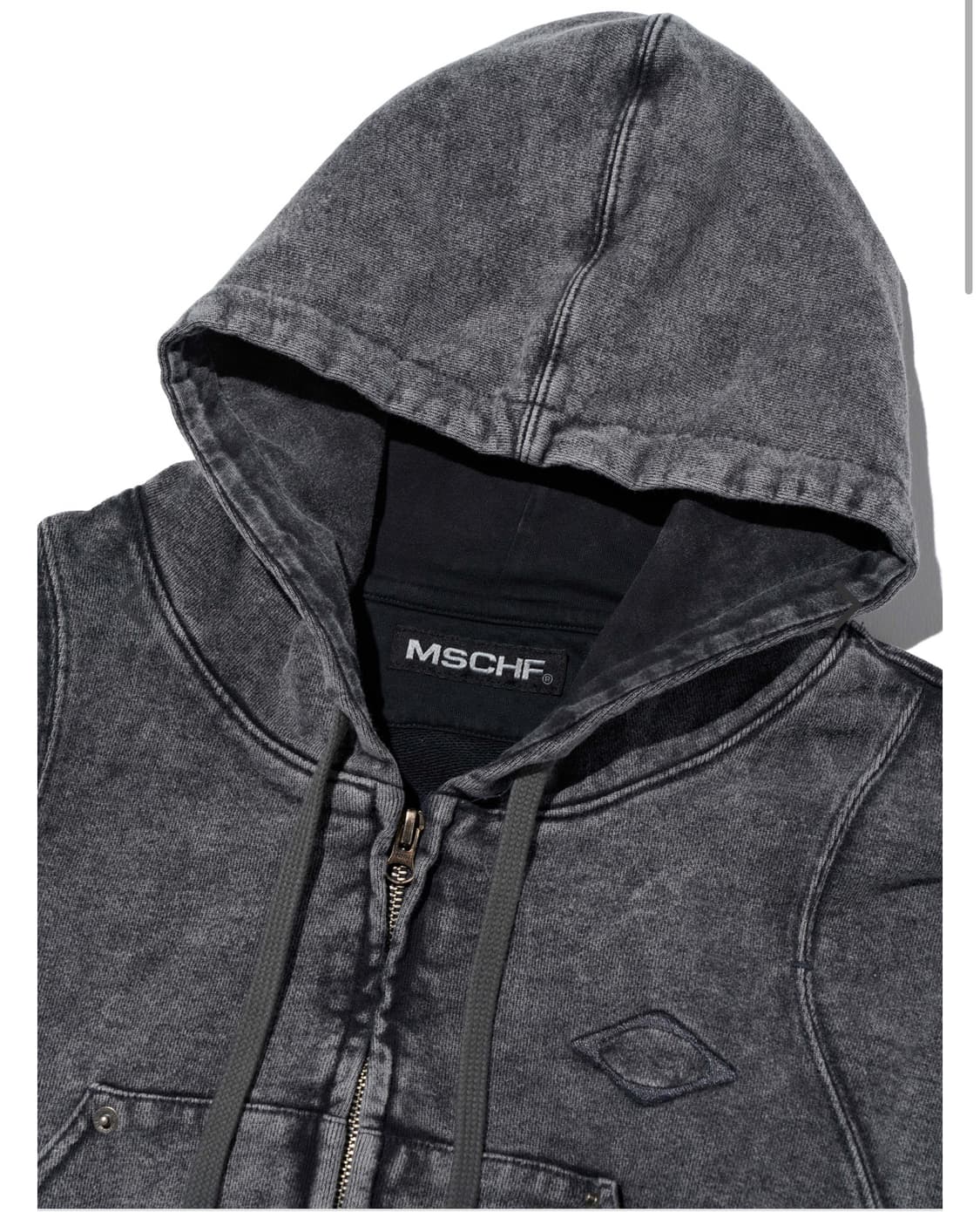 미스치프 벌룬 후드 워시드 차콜 상품이미지3