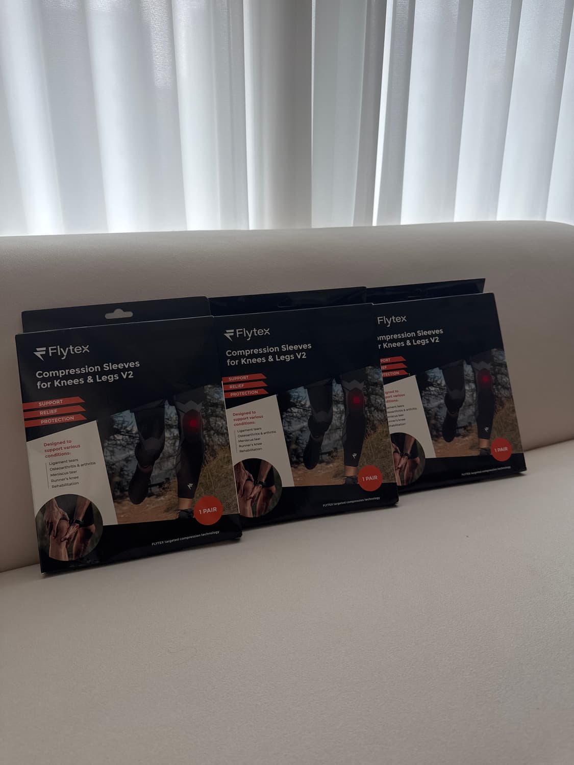 FLYTEX 압박 슬리브 V2 새상품 L(허벅지51cm~57cm) 레그  상품이미지1