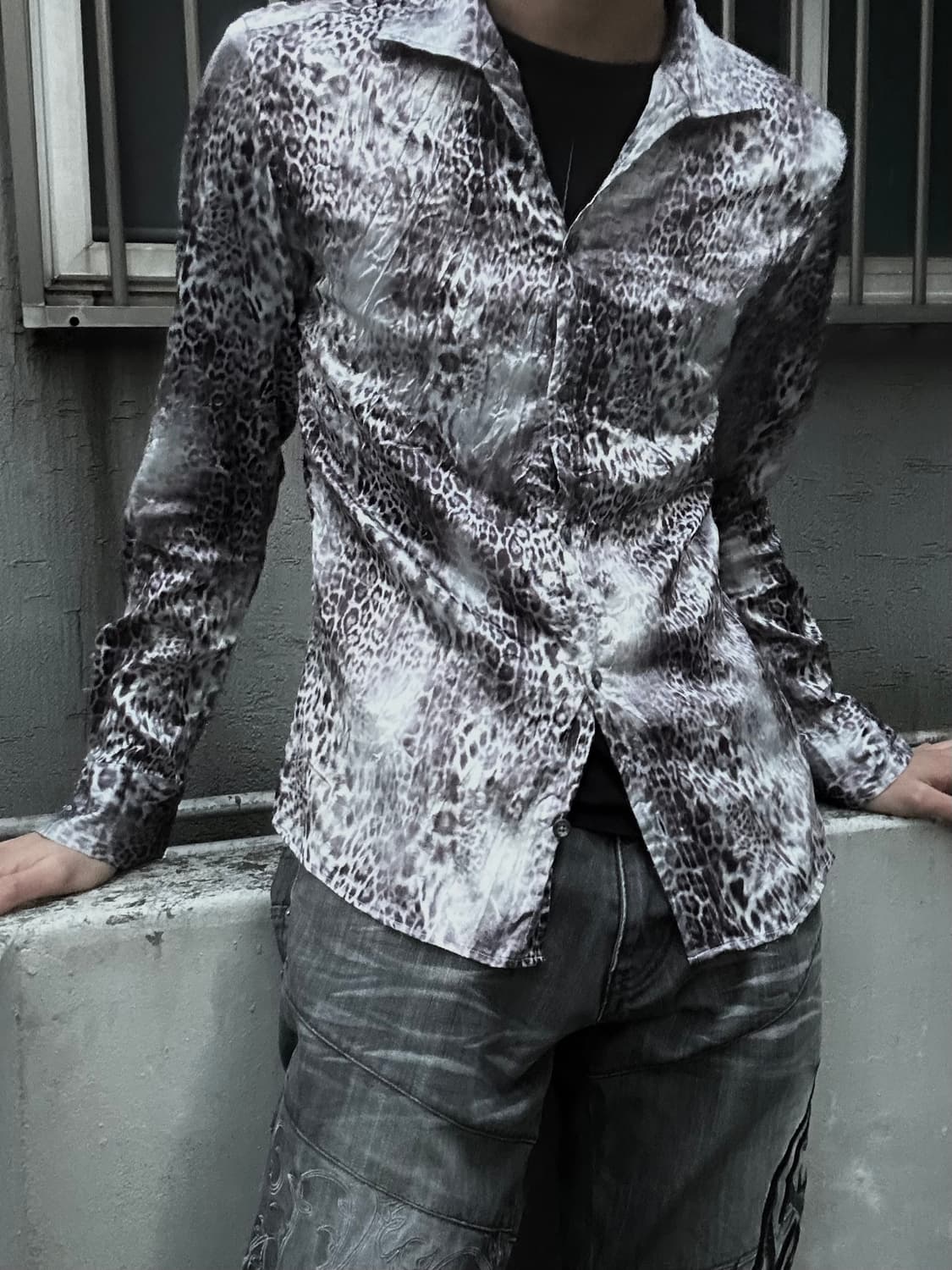 2000s 토네이도마트 v-kei 레오파드 셔츠 상품이미지1