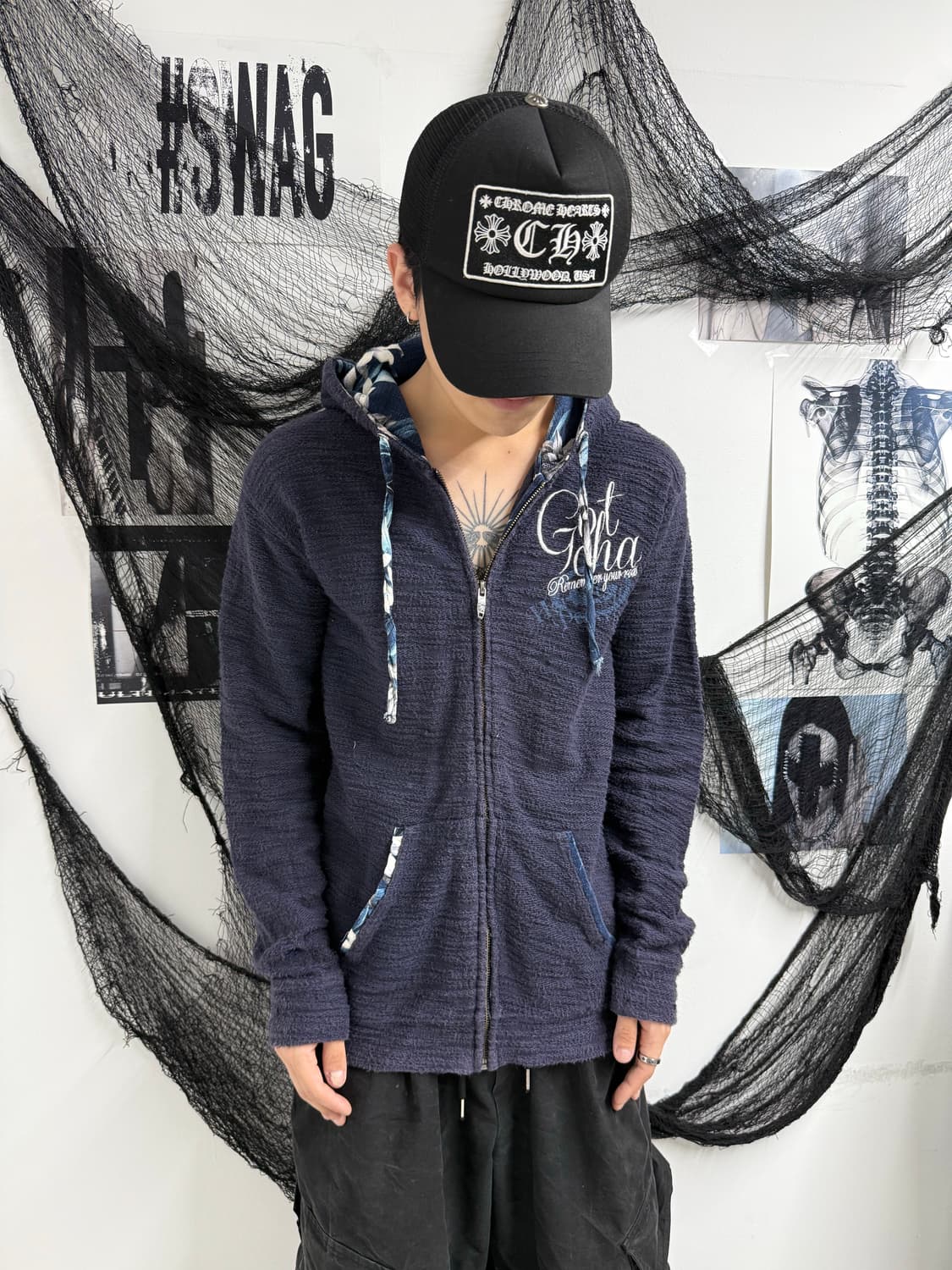 Gotcha lettering hood zip up 상품이미지5