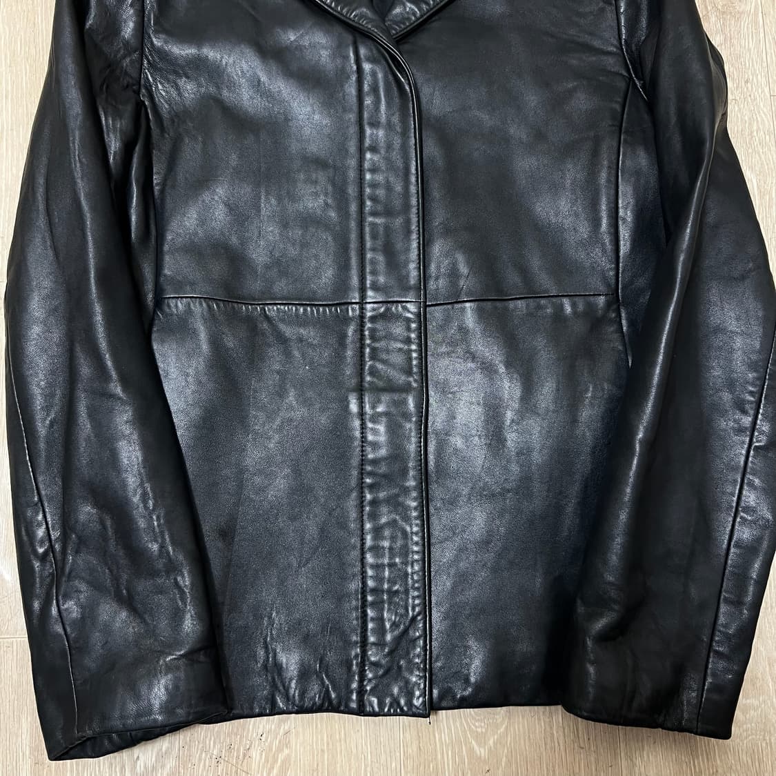 바나나리퍼블릭 천연 양가죽 라이더 가죽자켓 S/90  상품이미지3