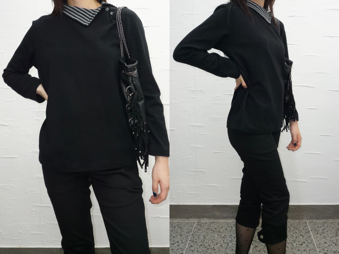 striped collar button long sleeve 상품이미지3