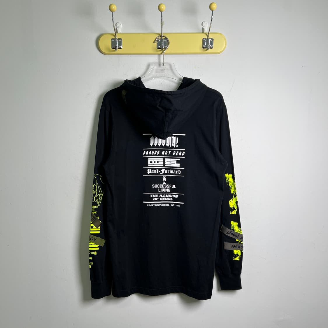 Diesel 디젤 나이트 크러쉬 블랙 후드티 S 상품이미지2