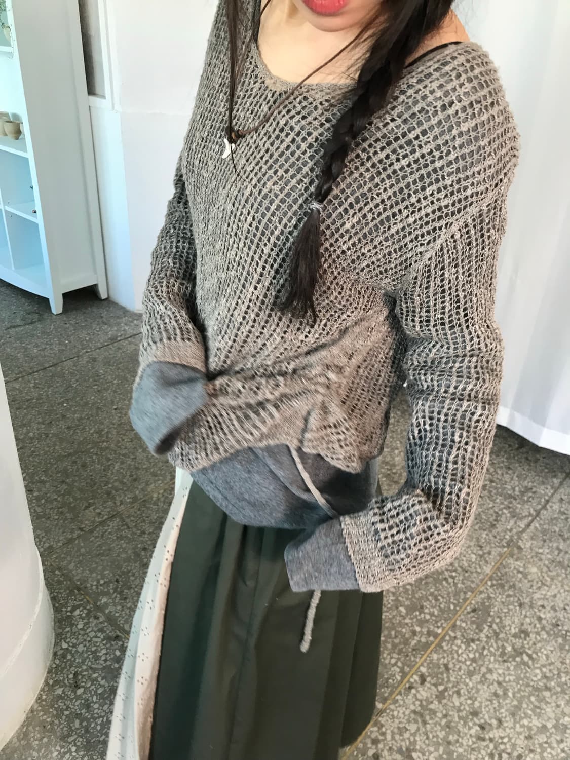 스트링 디테일 레이어링 니트 상품이미지7