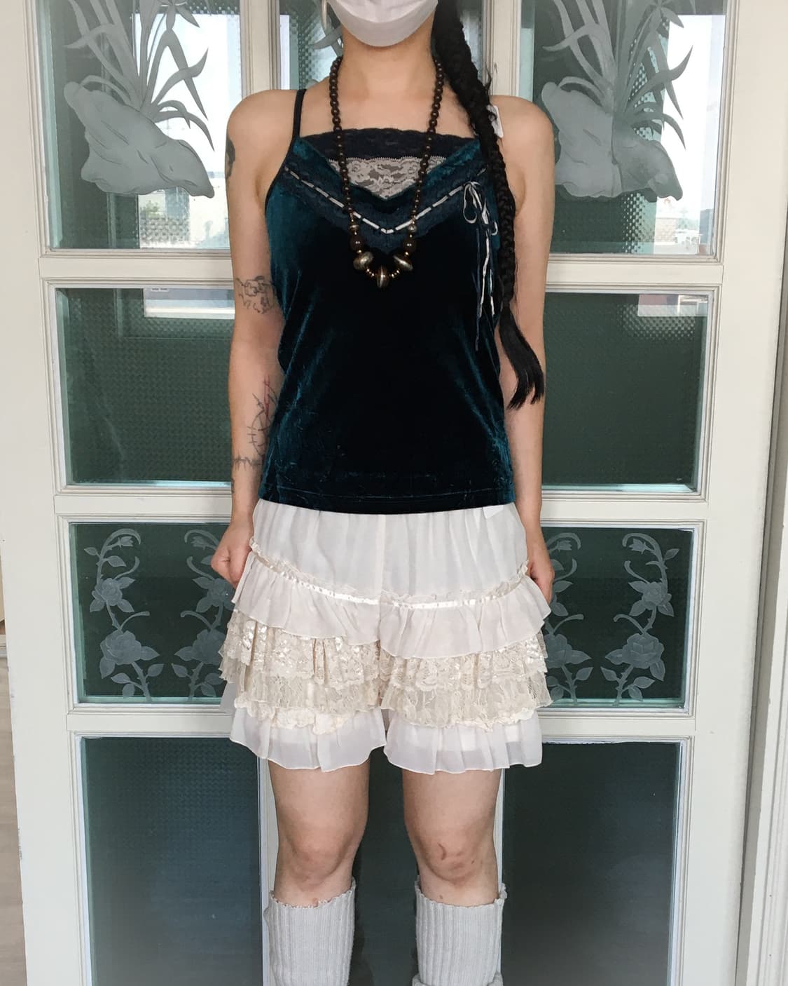 Lace point velvet sleeveless 상품이미지1