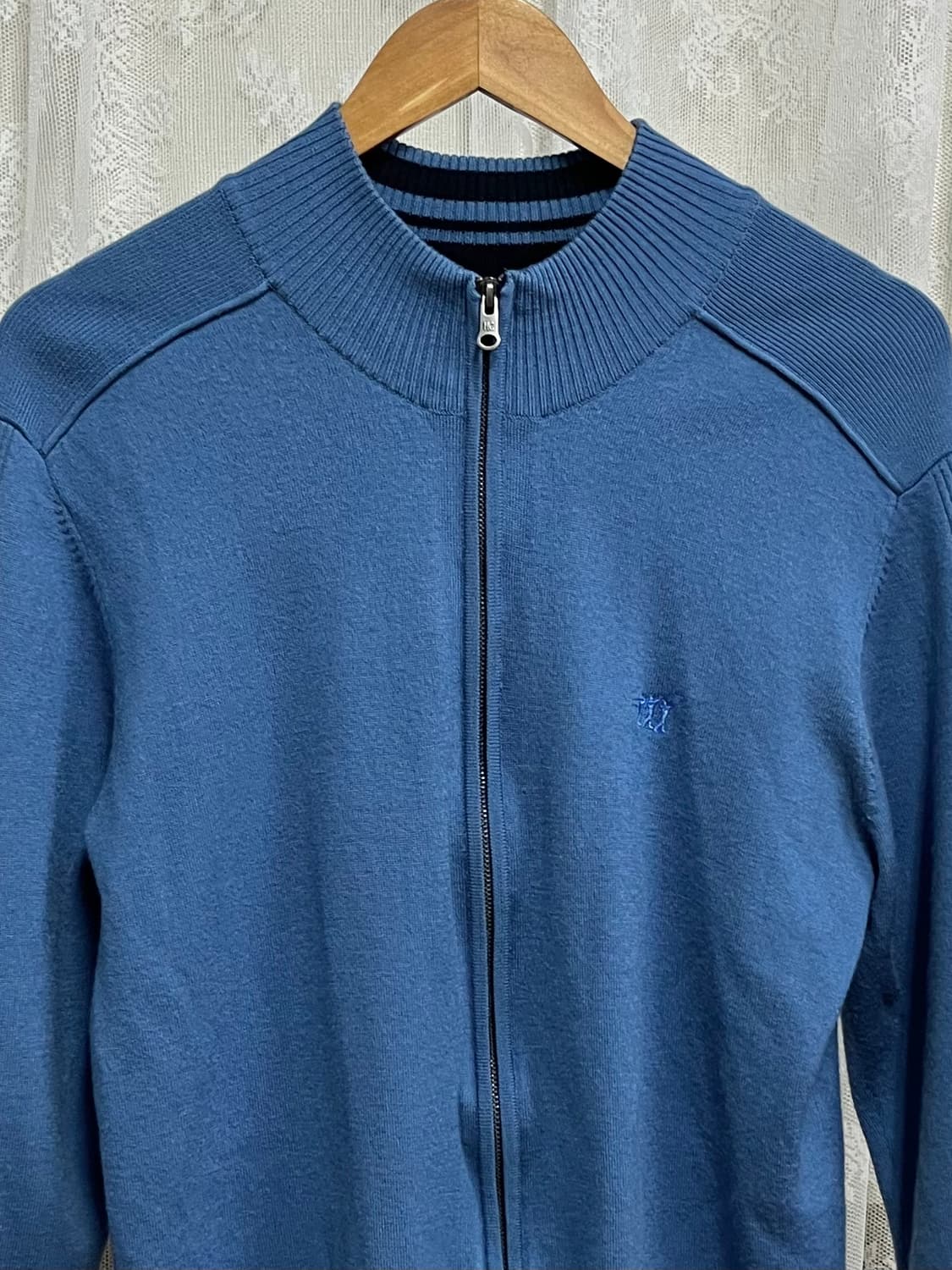 105) 헨리코튼 울 니트 집업 블루 상품이미지3