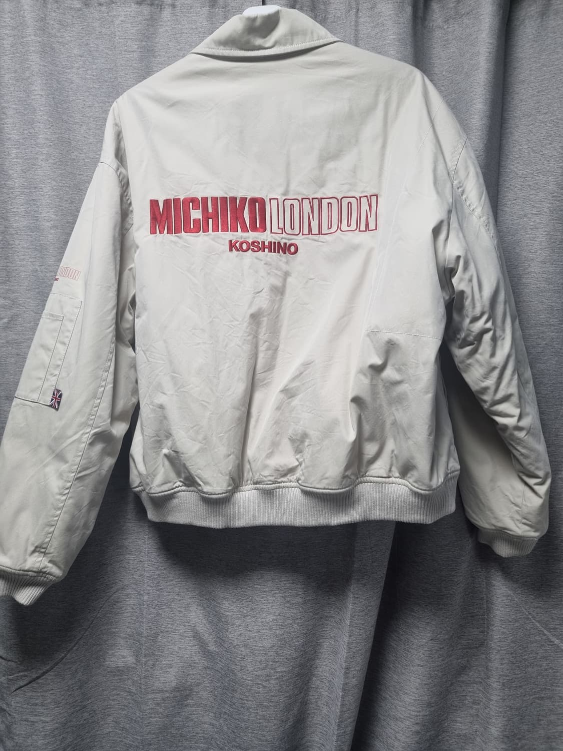 미치코런던 레트로 퀄팅 봄버 자켓 베이지 L 상품이미지4